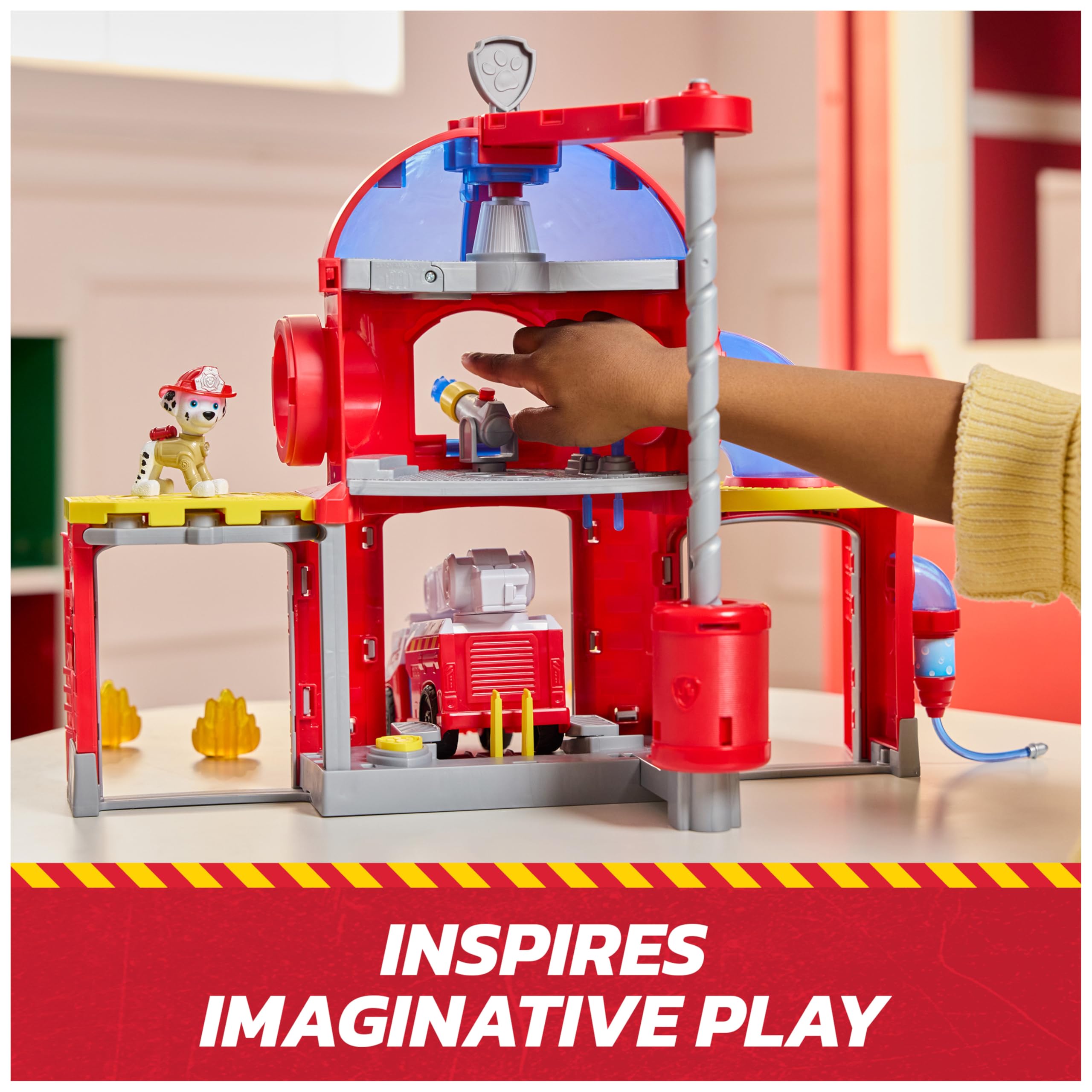 Centrum dowodzenia ratownictwem strażackim PAW Patrol z figurką Marshalla, zabawkami dla dzieci dla chłopców i dziewcząt w wieku od 3 lat