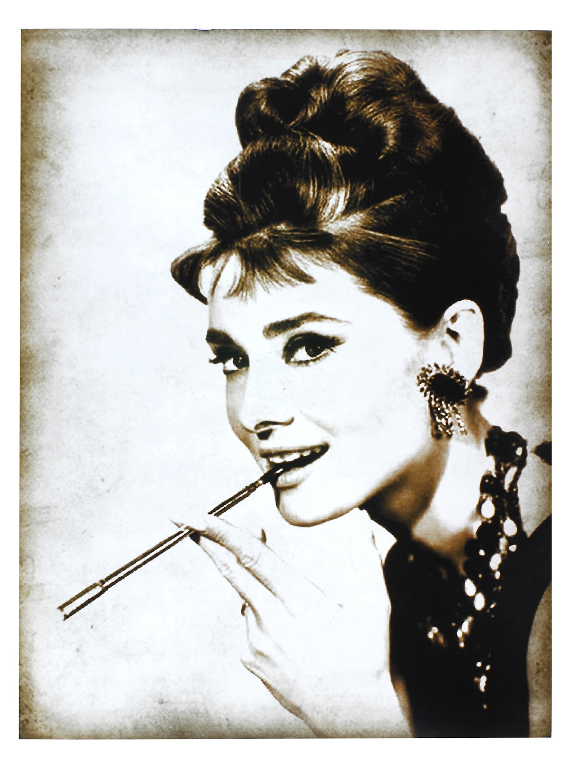 Poster Audrey Hepburn Rétro Vintage - Affiche Murale Acteurs Hollywood Sans Cadre 40x30 Cm KUSTOM ART