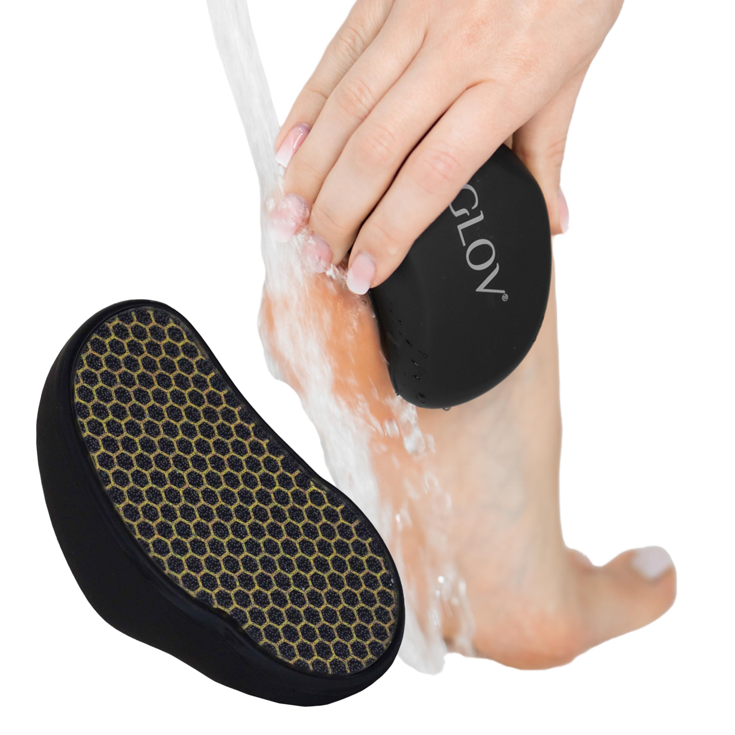 Glov 3d Nano Glass Foot File - Callus Remover for Wet & Dry Use Reusable Gentle Exfoliation Tool for Smooth Feet Home Spa Experience Effective Pedicure Beauty Hygiene