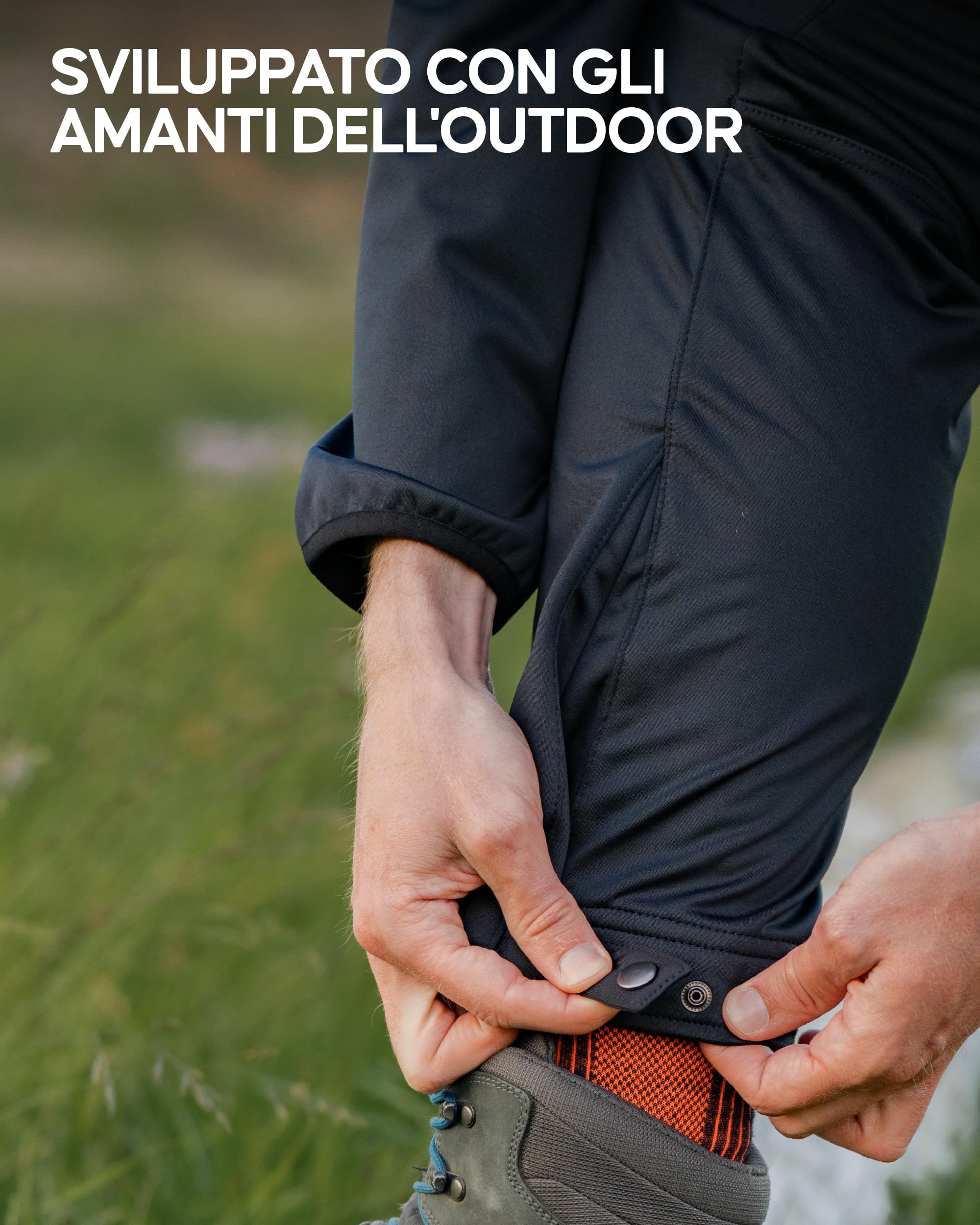 DANISH ENDURANCE Pantalone Softshell, Foderato in Pile, Antivento, Idrorepellente, Isolante e Traspirante, da Uomo