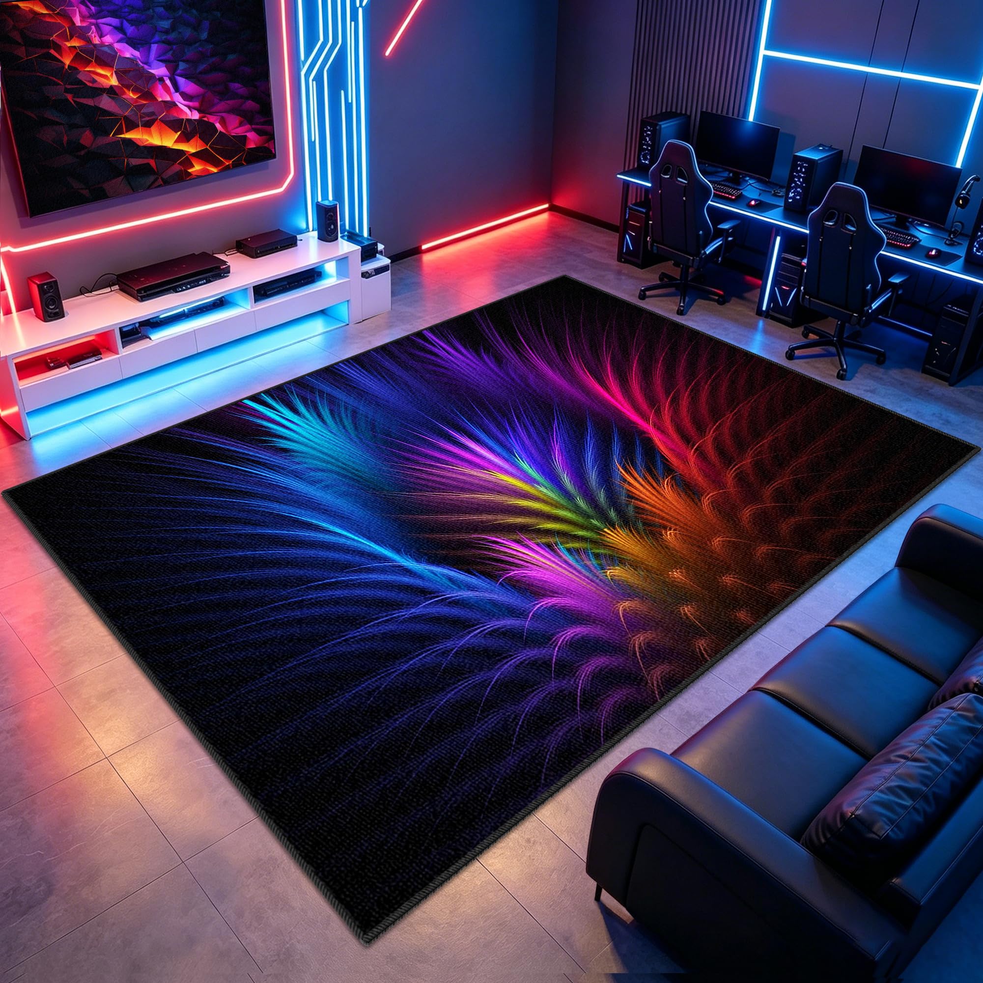 Mata do zabawy do pokoju chłopięcego mata do zabawy 80 x 130 cm mata podłogowa do gier, mata podłogowa e-sportowa mata na krzesło do gier salon mata ochronna na podłogę do gier 3D do jadalni