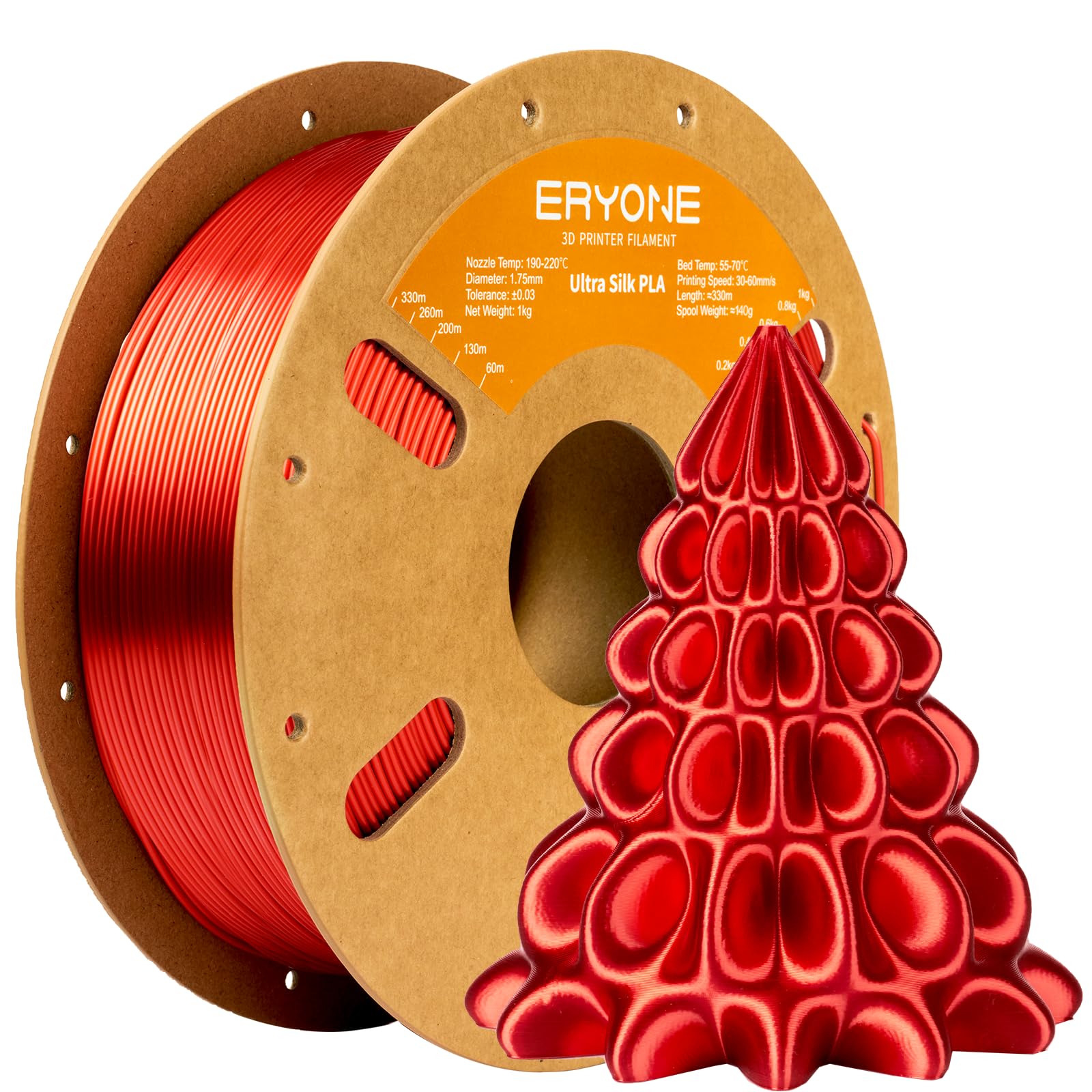 ERYONE Silk PLA+ Filament - Shiny Silver 3D Printing -19 ERYONE Silk PLA+ Filament - Shiny Silver 3D Printing -19