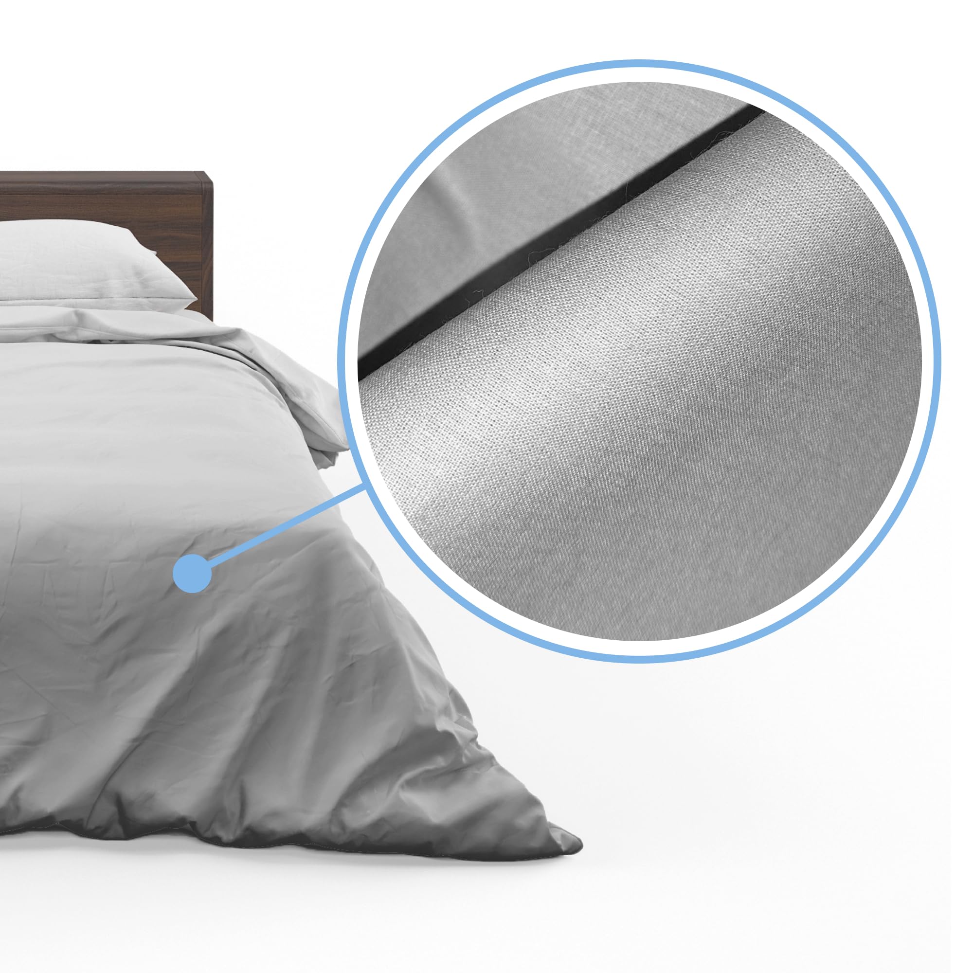 Cozycloud Bettwäsche-Set 135x200 Cm – 100% Baumwolle, Kuschelig Weich, In Hellgrau