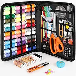 Estojo de Costura com 205 Itens – Kit Portátil com Linhas, Agulhas, Tesoura, Fita Métrica e Mais – Ideal para Reparos, Artesanato e Viagem