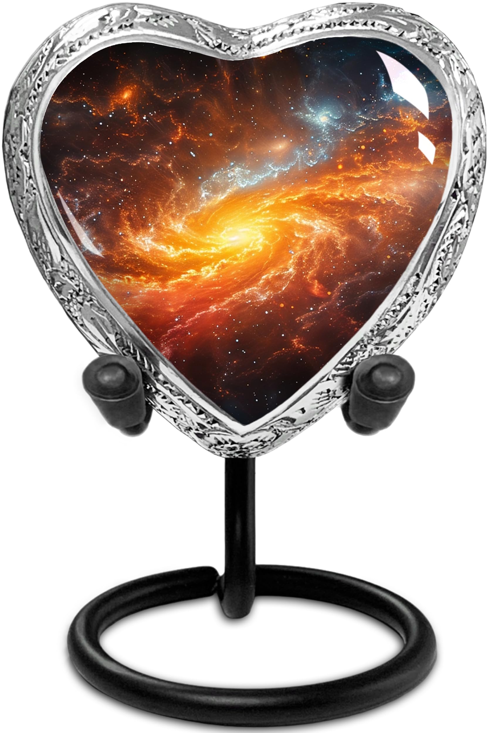 Everlight Memorials Heart Shaped Keepsake Cremation Urns for Human Ashes - Celestial Journey Small Keepsake Urn for Men Women Children Pets - Burial Urns