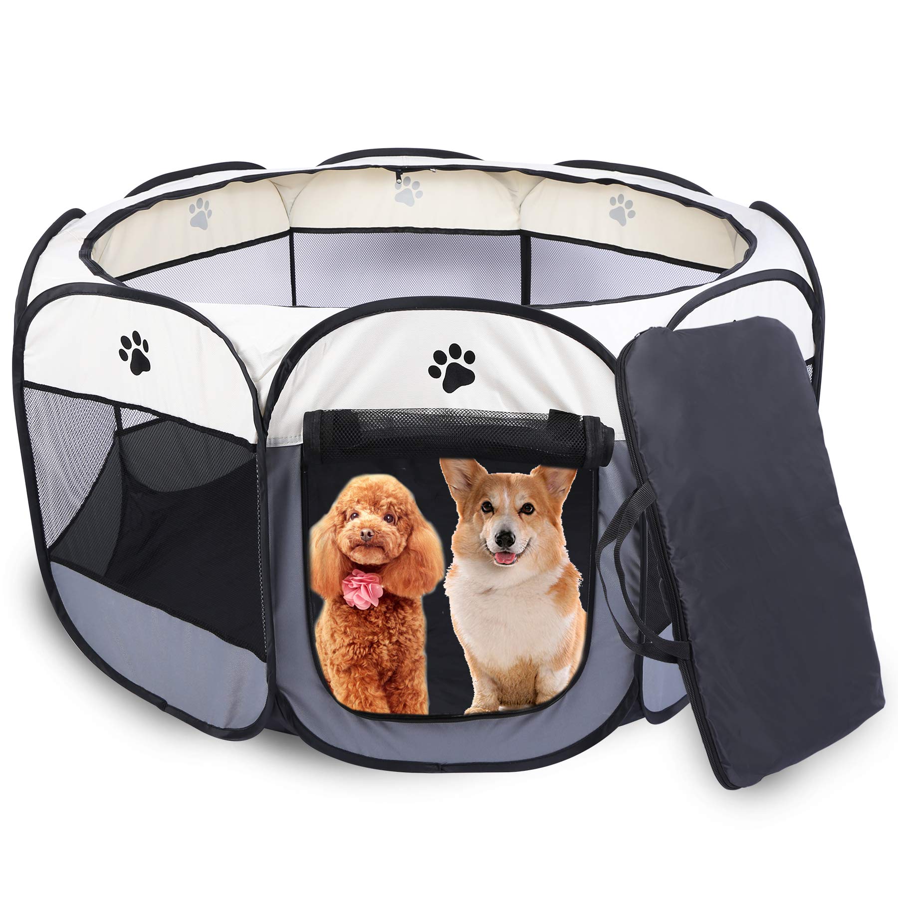 Buy Domaker Foldable Pet Playpen Exercise Kennel with Carrying Case