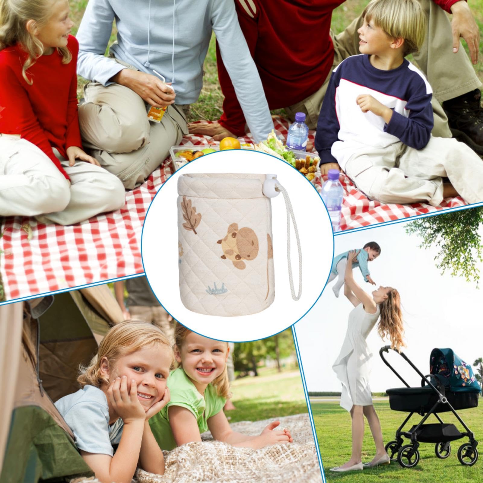 Funda de vidrio para biberones para niños pequeños, Funda para biberones,Fundas para biberones para niños pequeños | Bolsa portátil anticaída para biberón, soporte cálido para biberón para niños