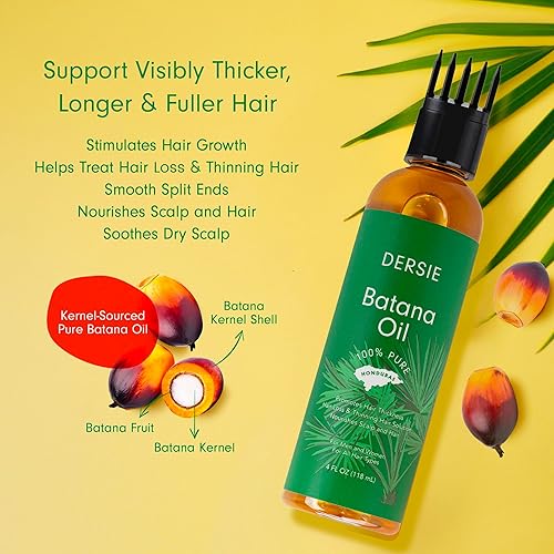 Miniatura 7 de Dersie Aceite de batana para el crecimiento del cabello crecimiento y nutrición del cabello con aplicador masajeador - Aceite de batana orgánico