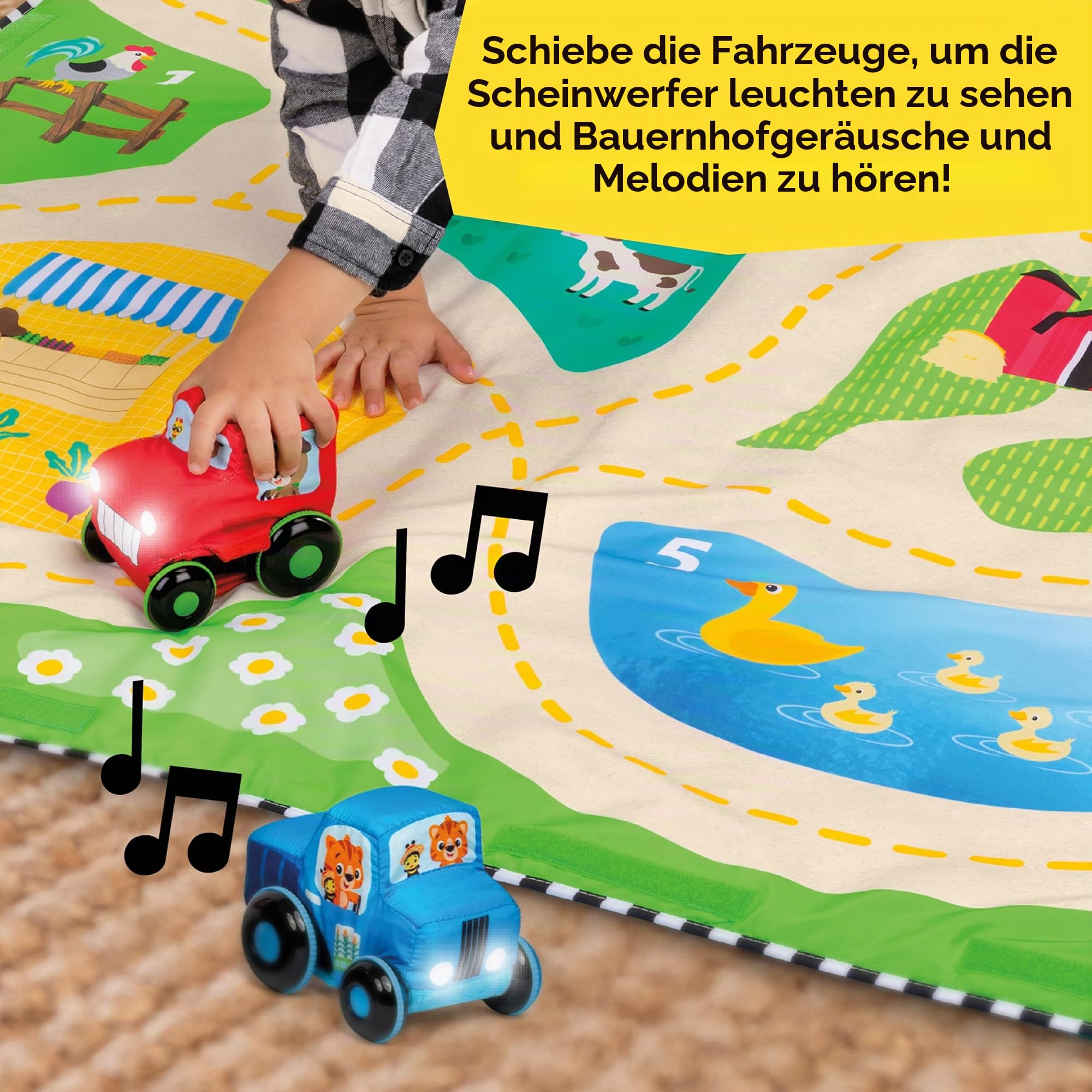 Baby Einstein Spielbogen Baby Spielmatte Farm Explorers, mit extra großer Spielmatte, Aktivitätsspielzeug mit Formensortierer, Alter: 0 Monate bis 4+ Jahre
