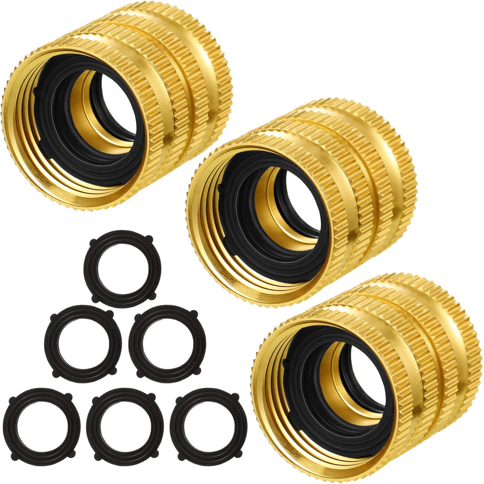 Buy Tatuo 3 Pack 3/4 Inch Garden Hose Double Female Swivel Quick