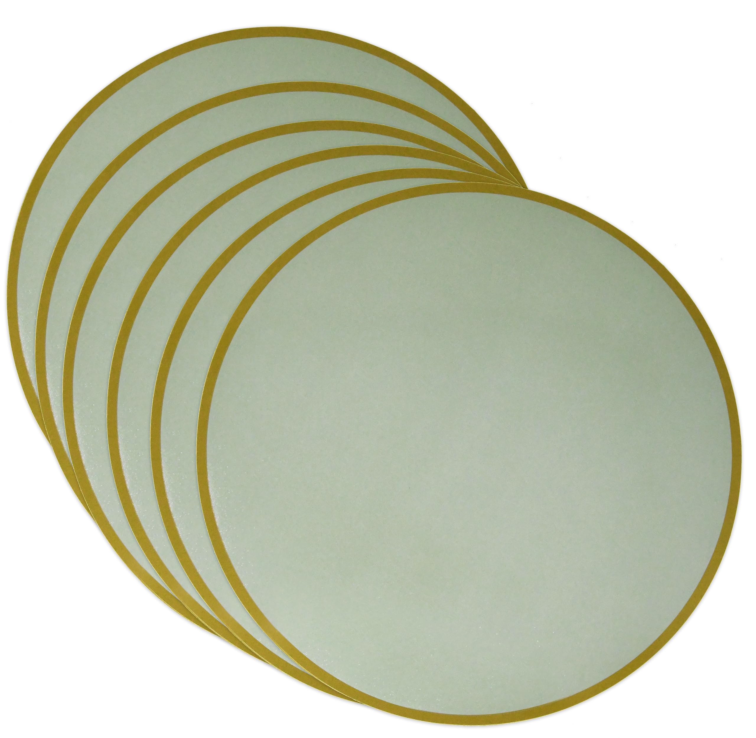 50 Pcs Sage Green Paper Place Mats Disposable Round Table Mat Doilies Coated Placemats for Wedding Banquet Birthday Party Dining Tableware Decor 13.5"