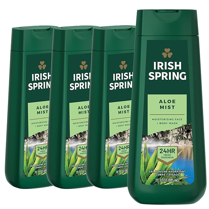 Irish Spring Men's Body Wash Shower Gel, Aloe Mist, 20 Oz