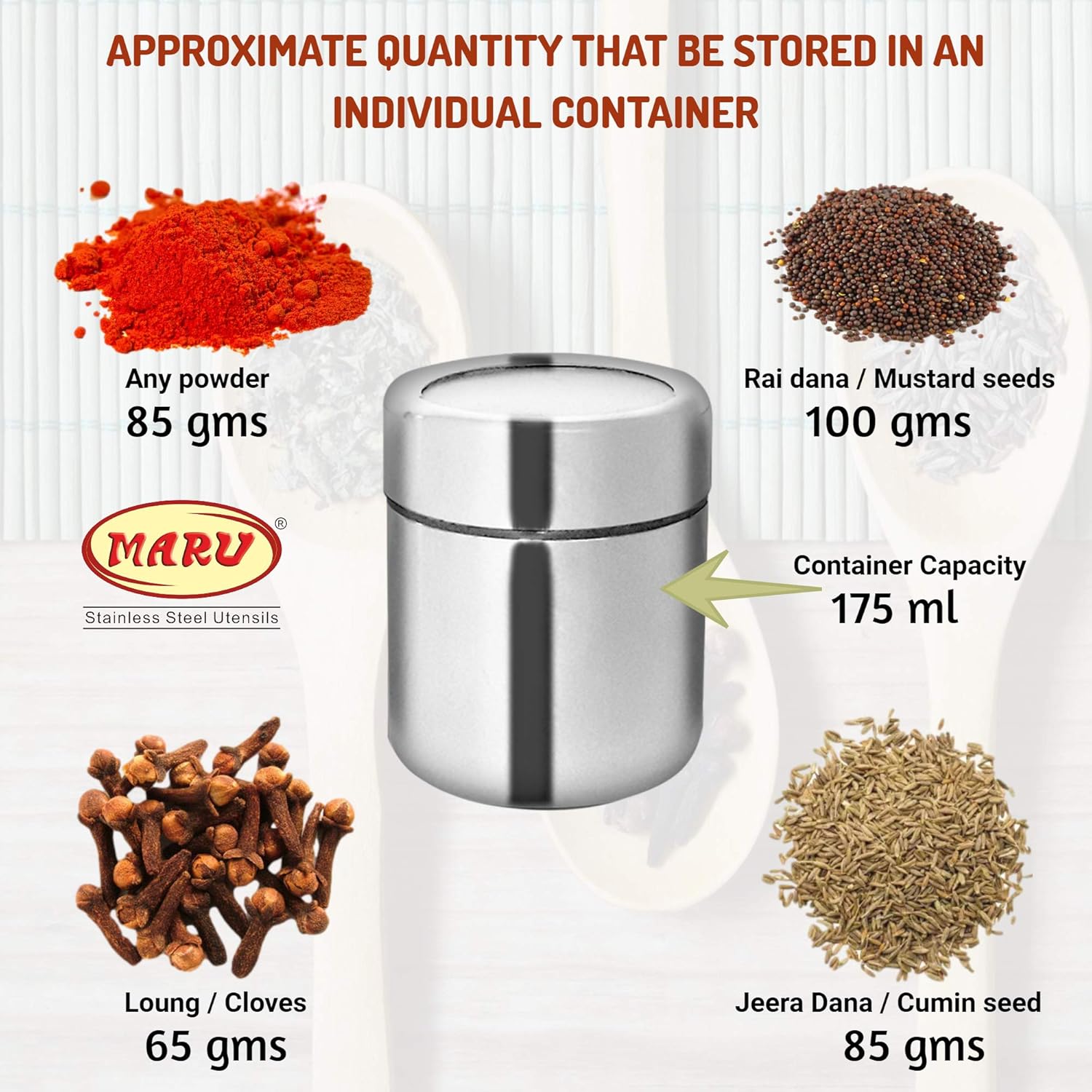 MARU 7-in-1 Indian Spice Box Set, Masala Dabba with Jamaica Ubuy