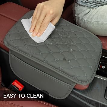 Einesin Universal Center Console Cover, with Leather Side Pockets for Car, Middle Console Cover Lid for Truck | Auto | SUV, Interior Accessories Prevent Scratching (Black, S)