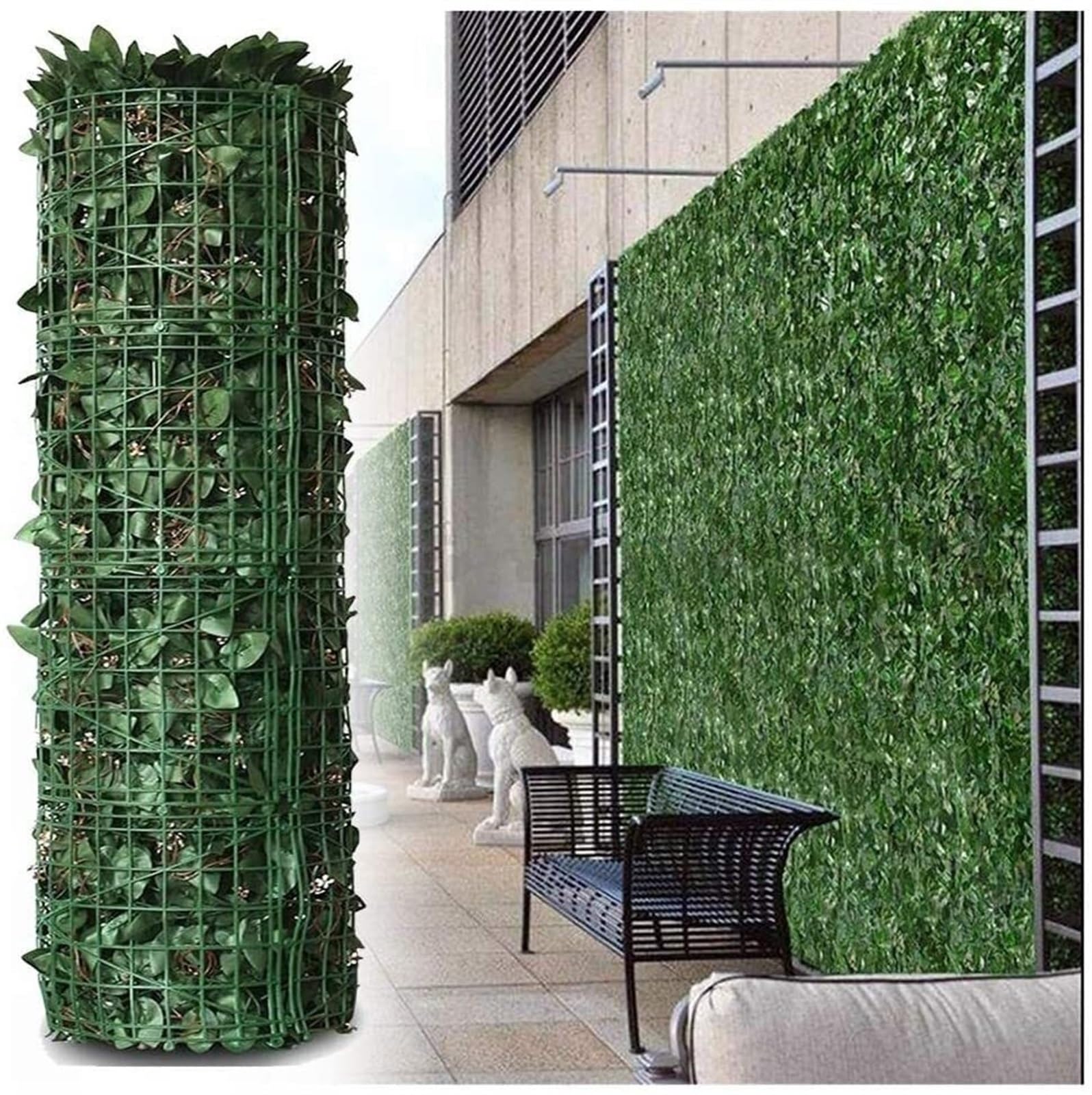 Lierre artificiel pour balcon brise-vue occultant résistant aux intempéries