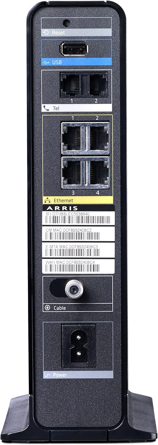 ARRIS DOCSIS 3.0 Residential Gateway with 802.11n/ 4 GigaPort Router/ 2-Voice Lines Certified with Comcast (TG862G-CT)
