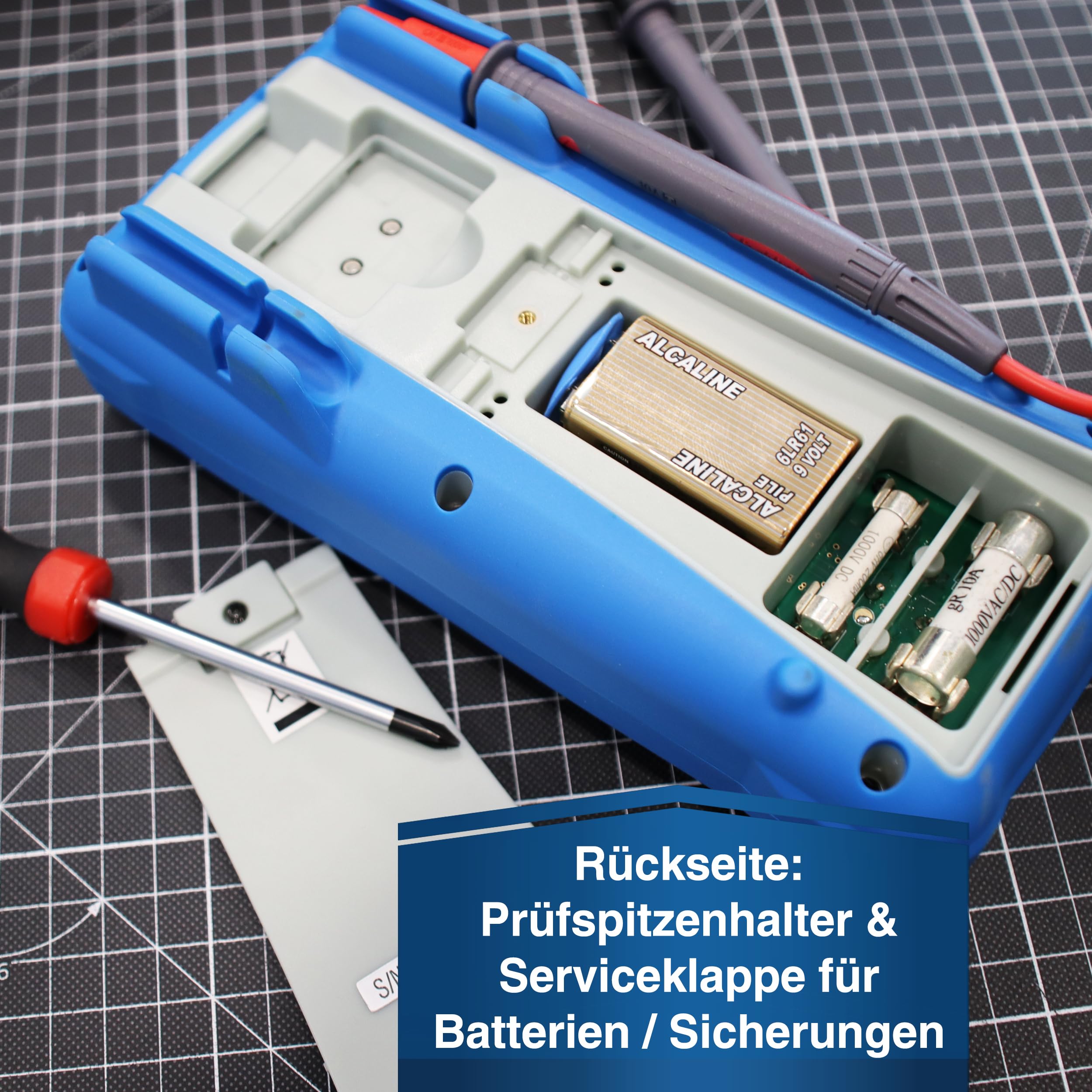 PeakTech P 2005 A – Digital Multimeter mit LCD-Anzeige – Strommessgerät mit 2000 Counts – Profi-Messgerät für Elektriker mit Auto-Hold Funktion – CAT III 1000V – Blau