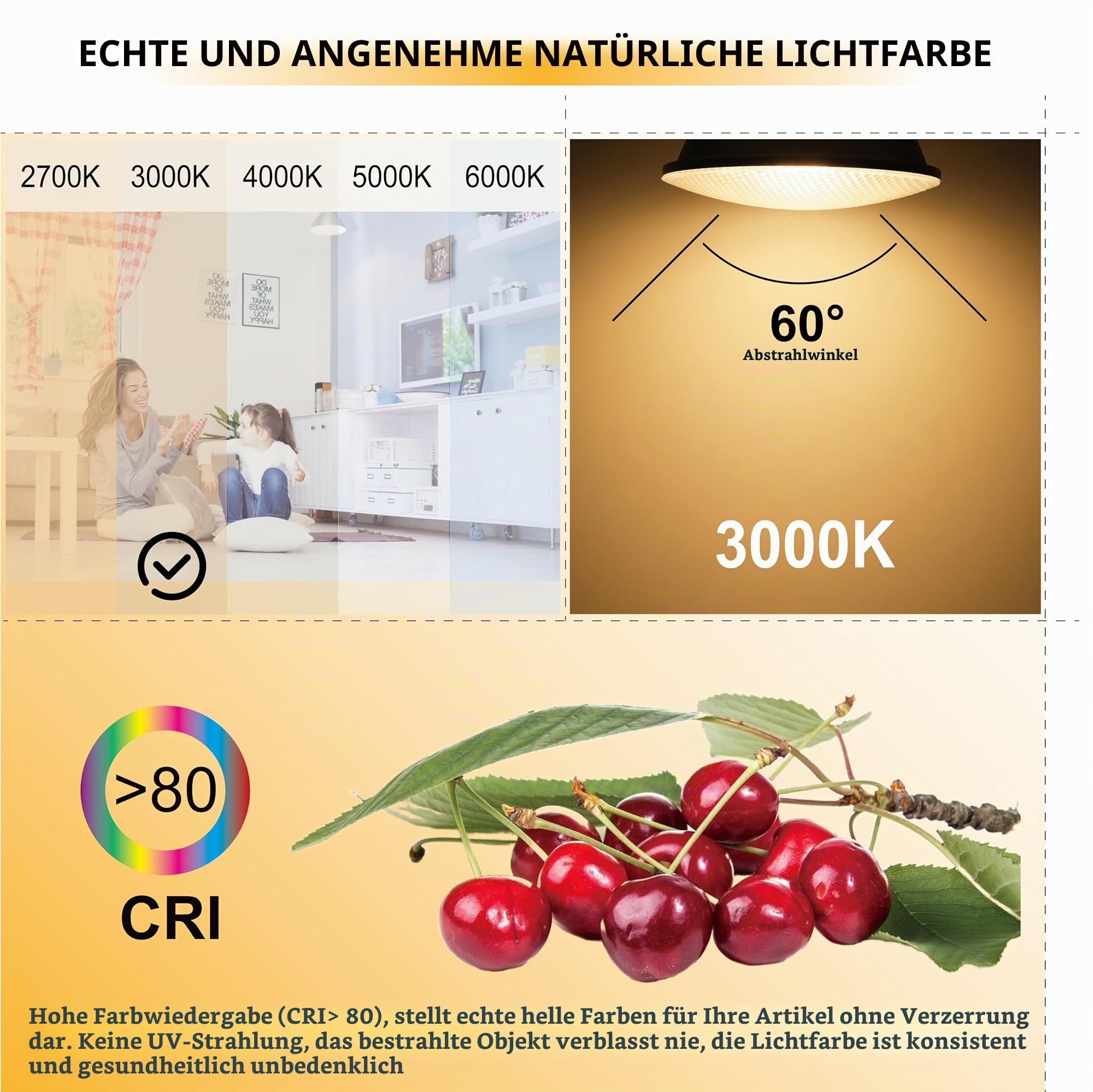 EACLL E27 PAR38 LED Warmweiß 18W Ersetzt 120W Halogen Glühlampe, 4er-Pack. 1700 Lumen 3000K Leuchtmittel, AC 230V Flimmerfrei Energiesparlampe, IP65 Lichtwinkel 60° Reflektorlampen Nicht Dimmbar