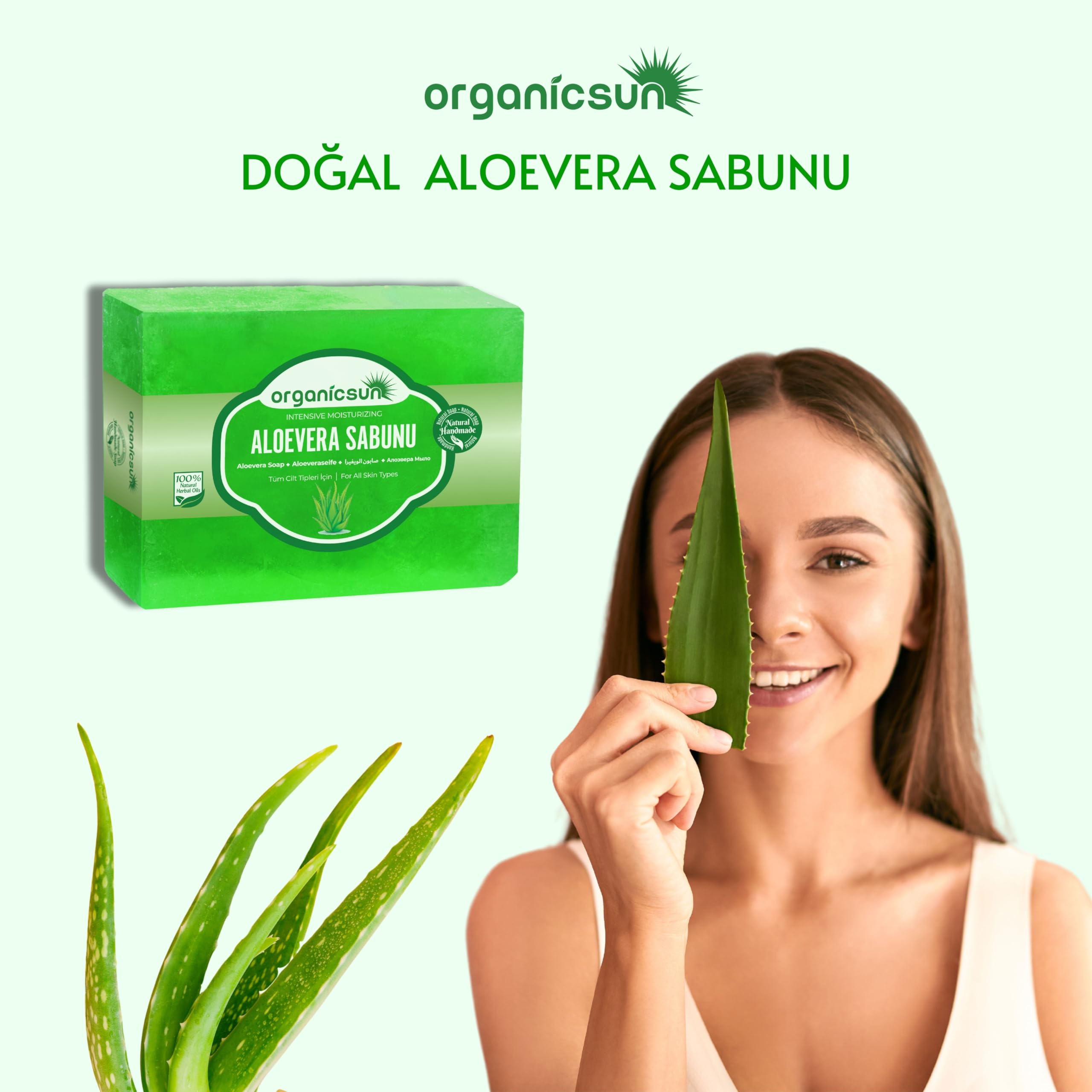 Organicsun Doal Aloe Vera Sabunu 140 Gr x 2 Adet Tm Cilt Tipleri in  Yattrc ve Canlandrc Etkili : Amazon.com.tr: Kiisel Bakm ve  Kozmetik