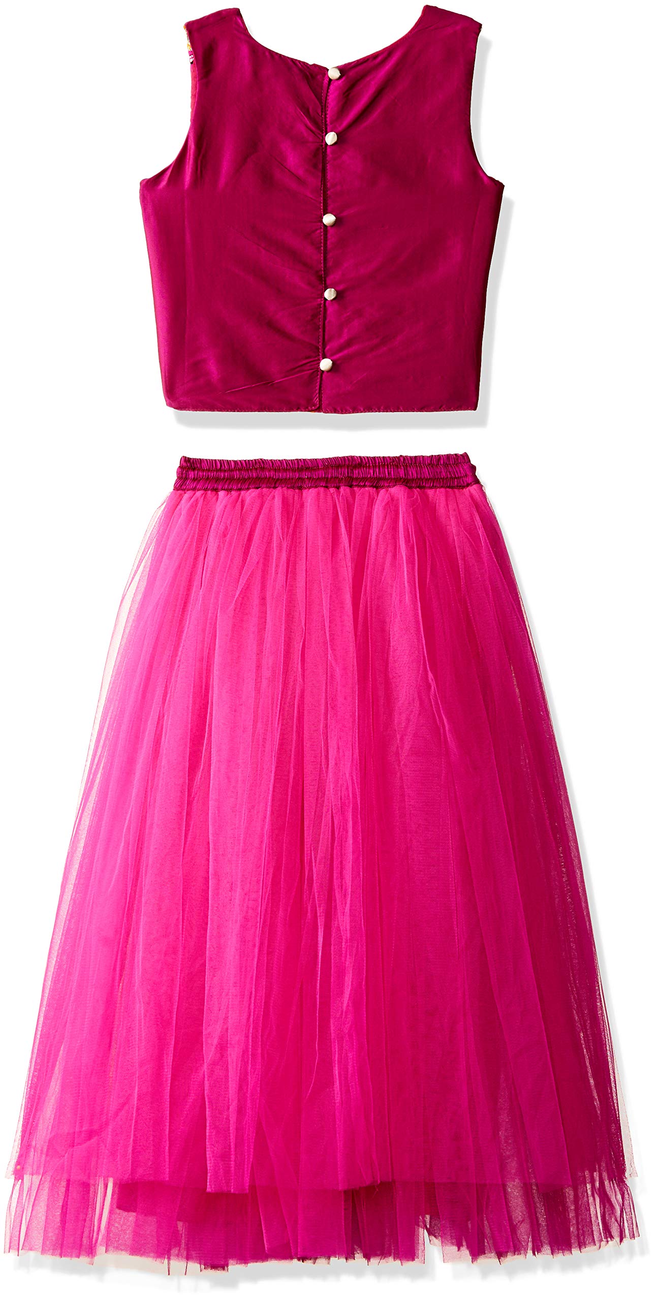 A.T.U.N. (ALL THINGS UBER NICE) Lehenga Choli i Dupatta zestaw dla dziewcząt, syntetyczny, haftowany, tradycyjny etniczny zestaw ubrań na festiwale