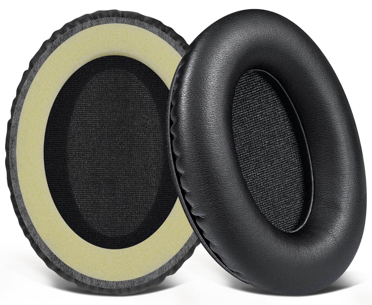 SOULWIT Replacement Earpads for Audio-Technica ATH-ANC7/ANC7B Headphones, Ear Pads Cushions with Softer Protein Leather, High-Density Foam - Black