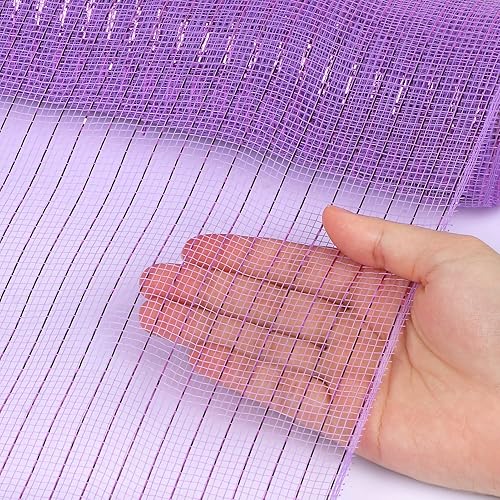 Miniatura 3 de Deco - Cinta de malla decorativa de 10 pulgadas x 30 pies con papel de aluminio metálico, suministros de corona, rollo de malla para coronas de