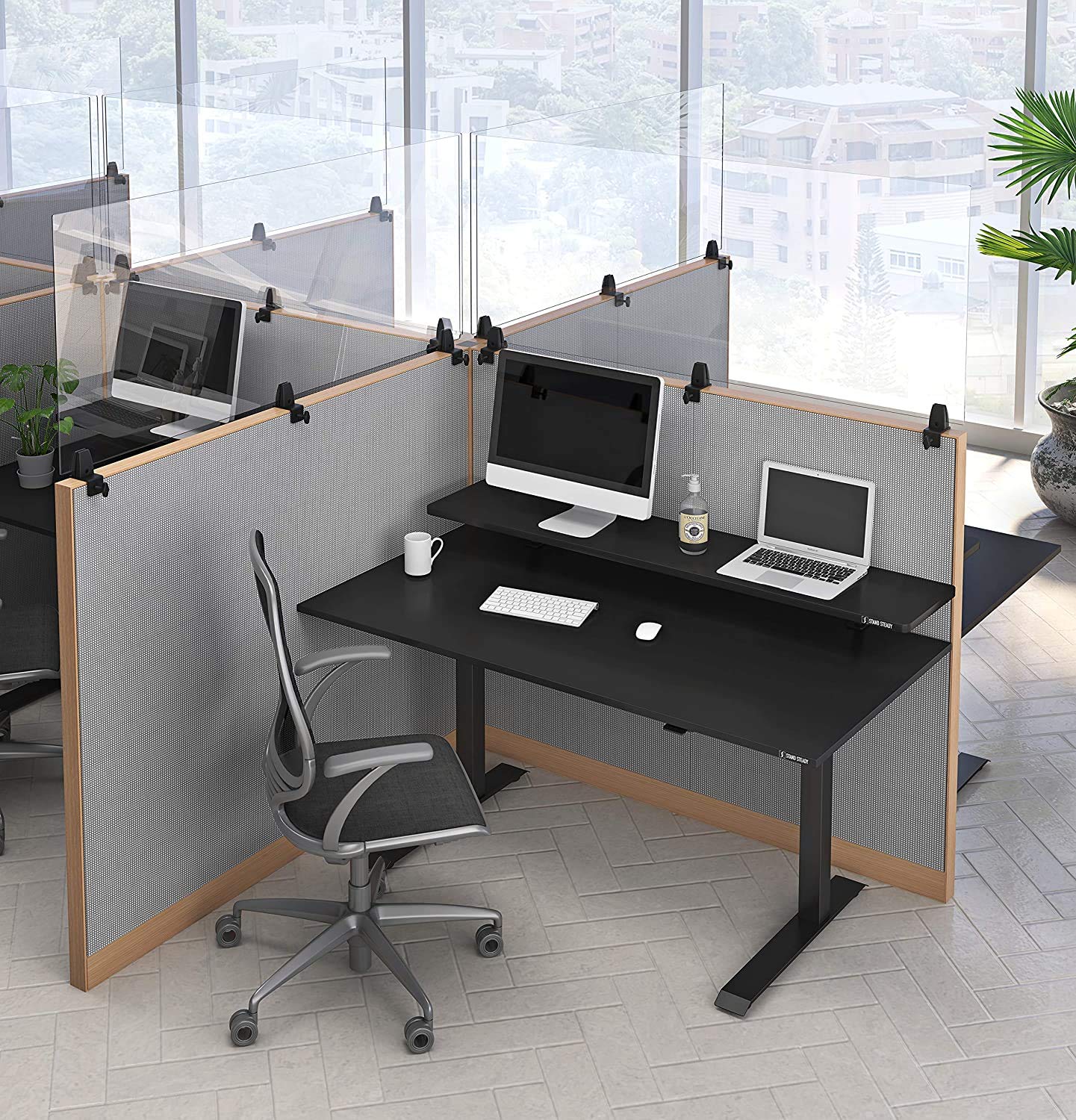 Stand Steady Clear Cubicle Wall Extender Single 24 in x 30 in Panel