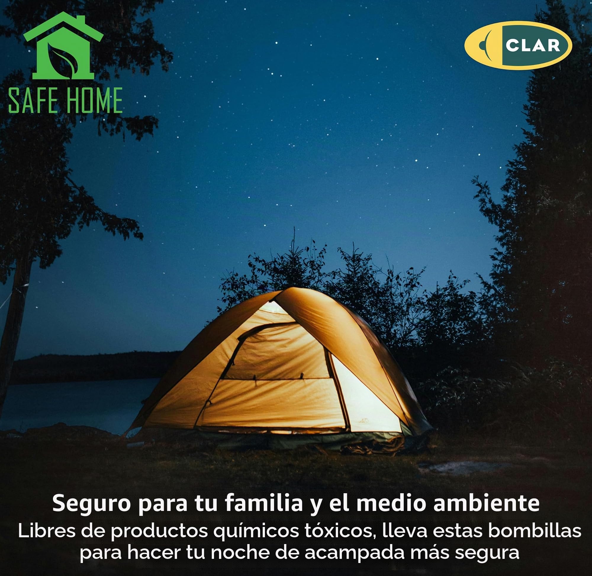 CLAR - Bombilla Recargable USB Con Mando, Luz Sin Electricidad, Sin Cable (Pack 3)