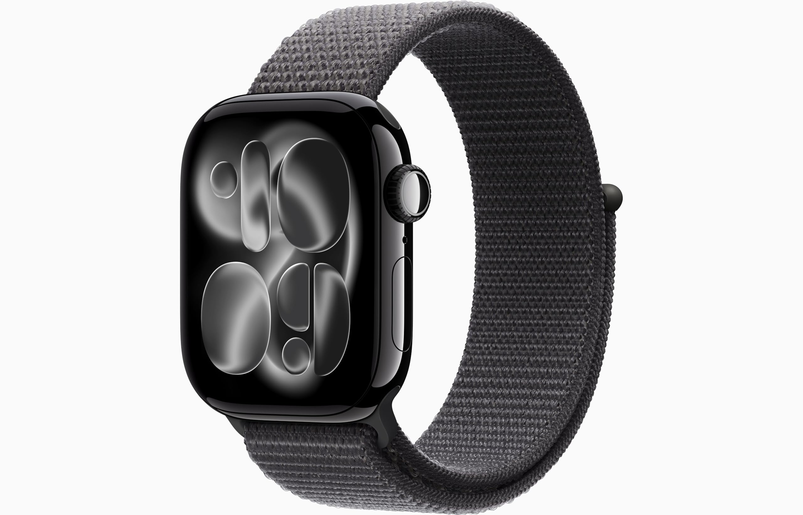 Apple Watch Series 11 [GPS + Cellular, 42mm] Jet Black Aluminum Case with Dark Gray Sport Loop Band, One Size (Renewed)