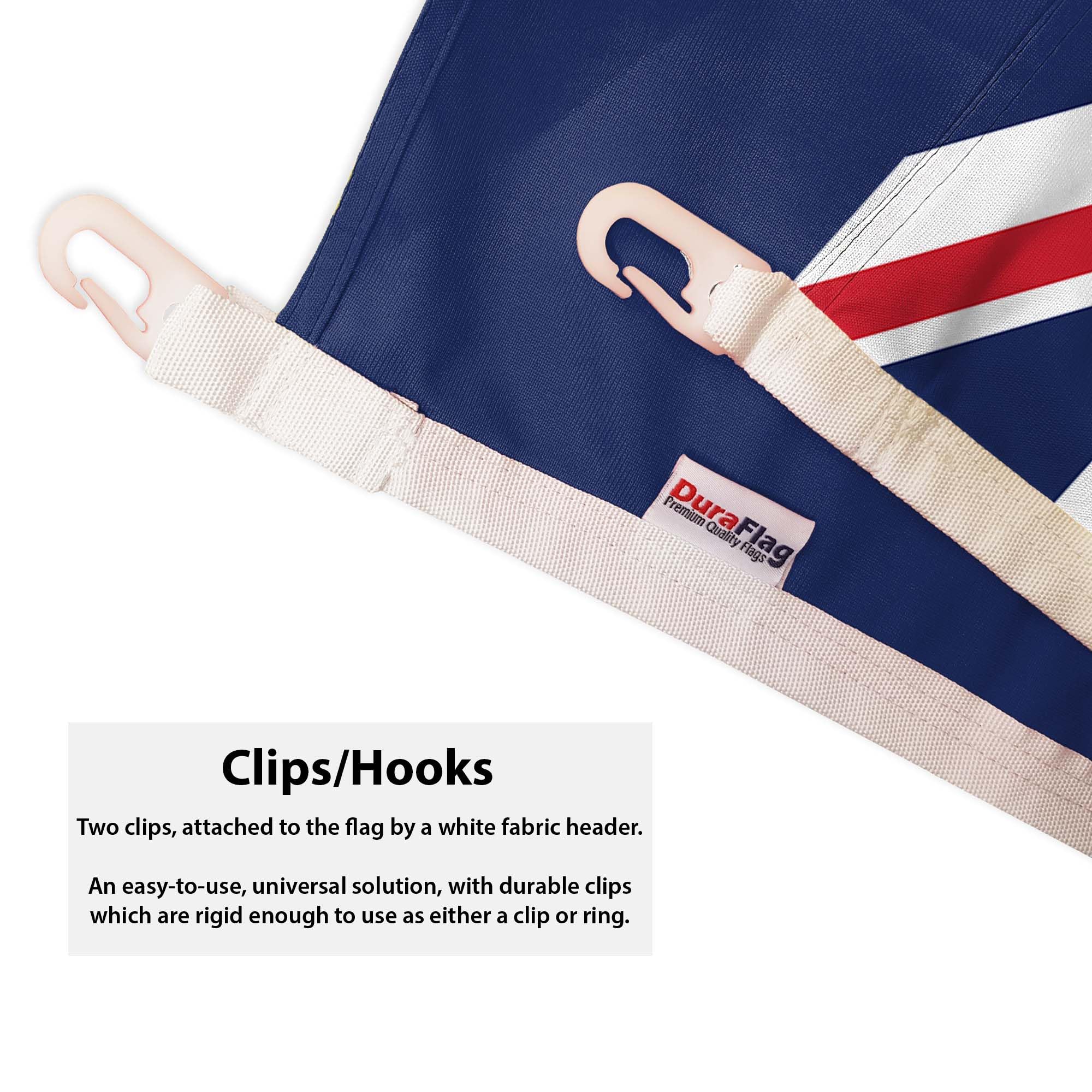 DuraFlag New Zealand 5ft x 3ft with Clips/Hooks - Premium Quality 5x3 NZ Flags, 5ft x 3ft (150cm x 90cm) - Image 2
