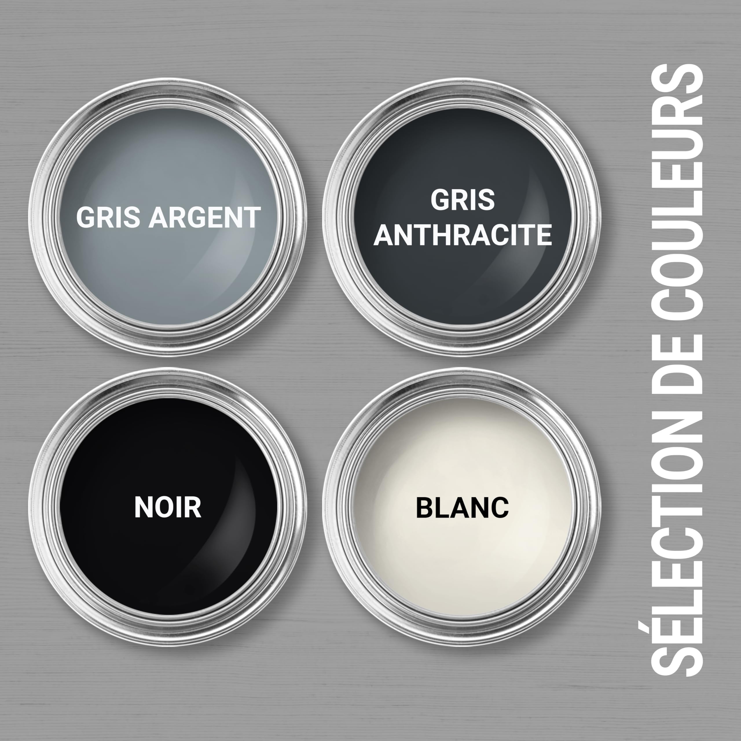 WO-WE Peinture métal MAT 3 en 1 anti-corrosion fer, acier W909 - Noir 5L
