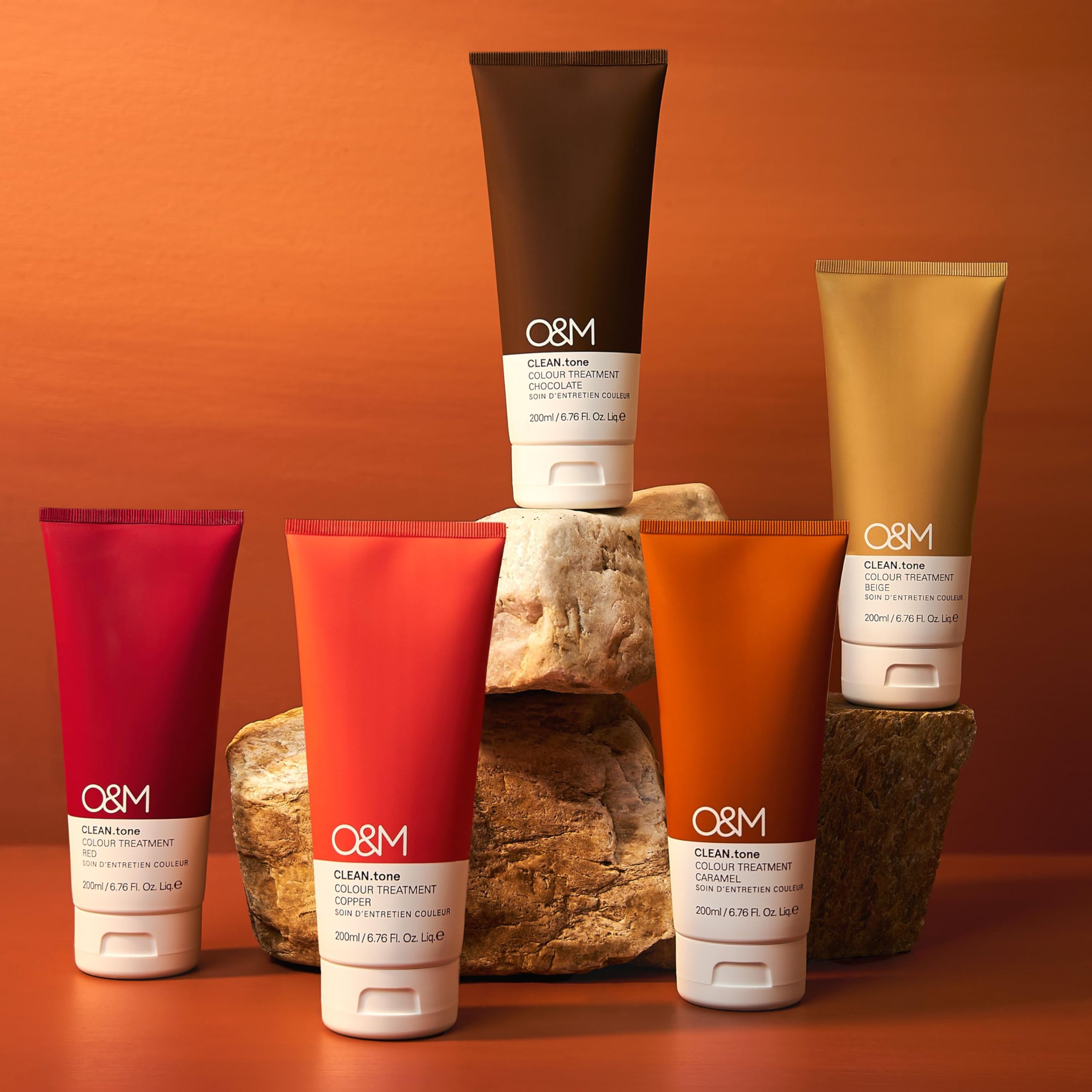 O&M CLEAN.tone Red Masque capillaire cheveux bruns châtain clair 200ml vegan sans sulfates silicones