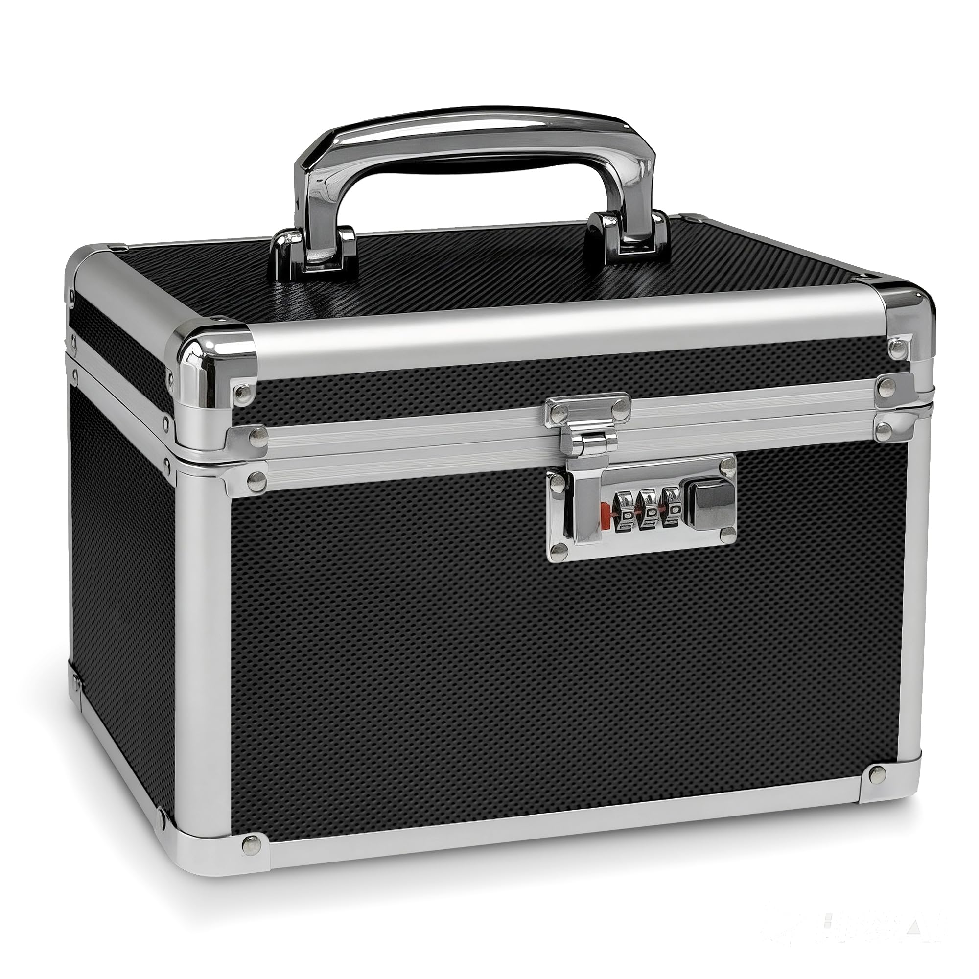 Black Medication Combination Lock Boxes with Code for Personal Items, Medicine Lockbox for Documents 9.76 x 6.02 x 7.48 Inches Colorful Small