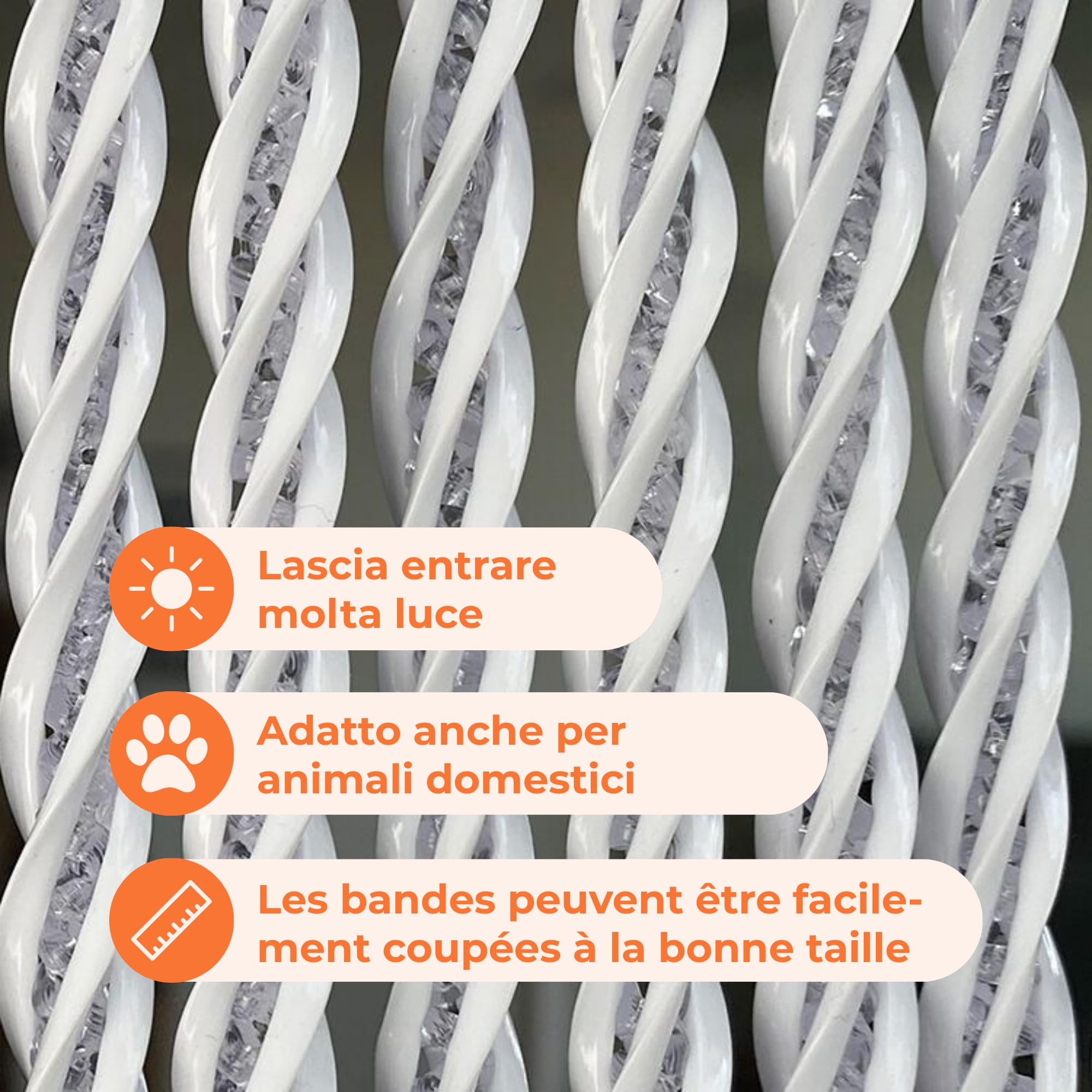 Trente Tenda zanzariera - varie dimensioni e colori, zanzariera per porta balcone, protezione insetti Luxe, tenda zanzariera bianca 120 x 250 cm