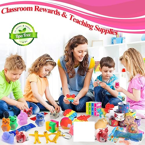 Miniatura 4 de 58 piezas de recuerdos de fiesta para niños de 3 a 5 4 a 8 a 12, caja de premios de carnaval del cofre del tesoro, juguetes para aula, rellenos de