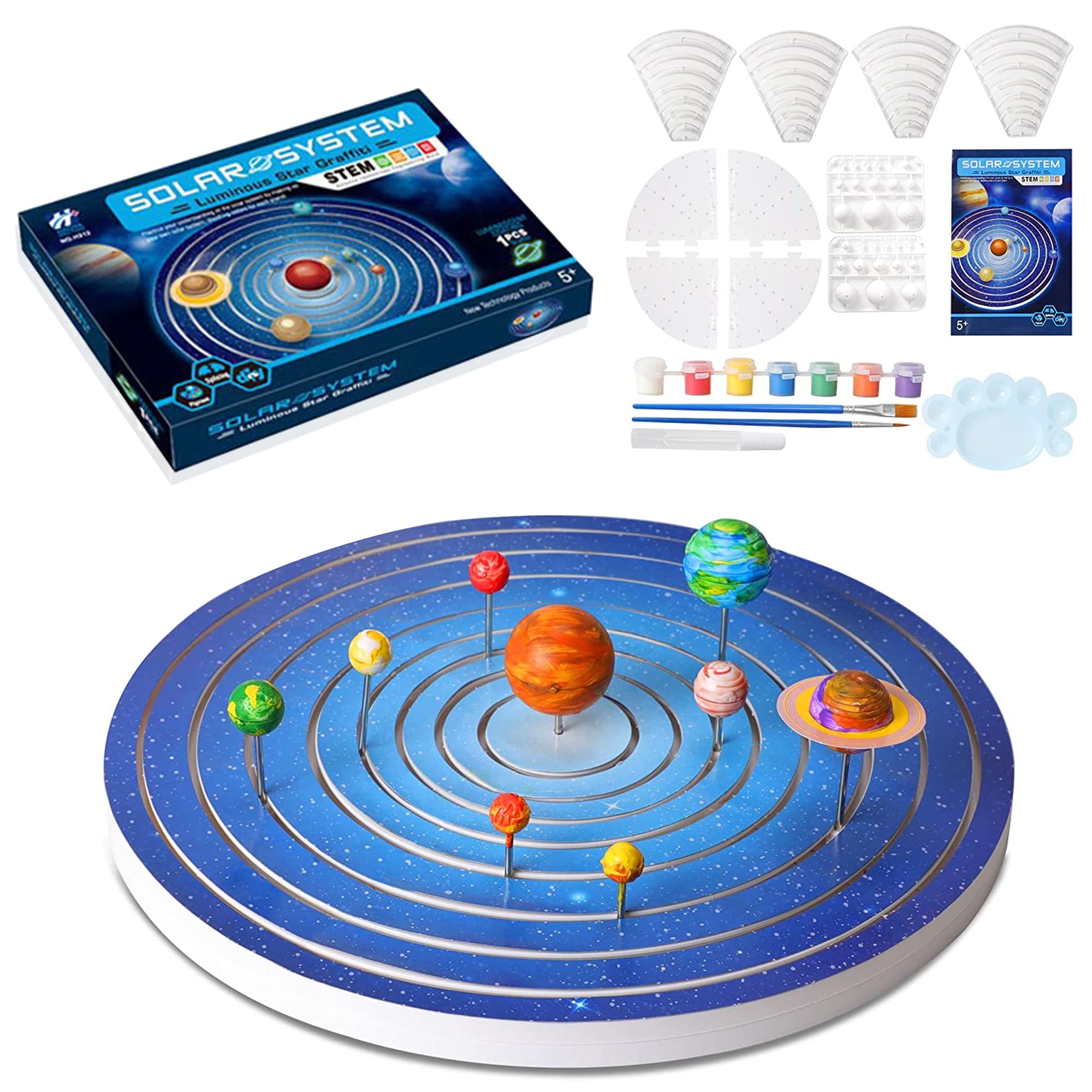 Swift Solar System Kids Astronomy Planetarium with 8 Planets Space Toys Science Kits for Kids 5-6 Glow in the Dark Paint Arts and Crafts Gifts for Boys and Girls