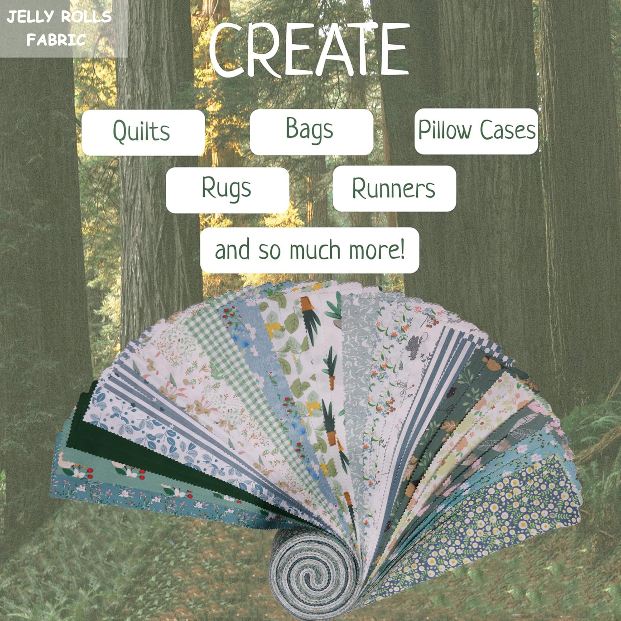 Awesome Blossoms Jelly Roll - 17 Pieces Of 2.5" Floral Cotton Quilting Strips - Pre-Cut Fabric For Quilting