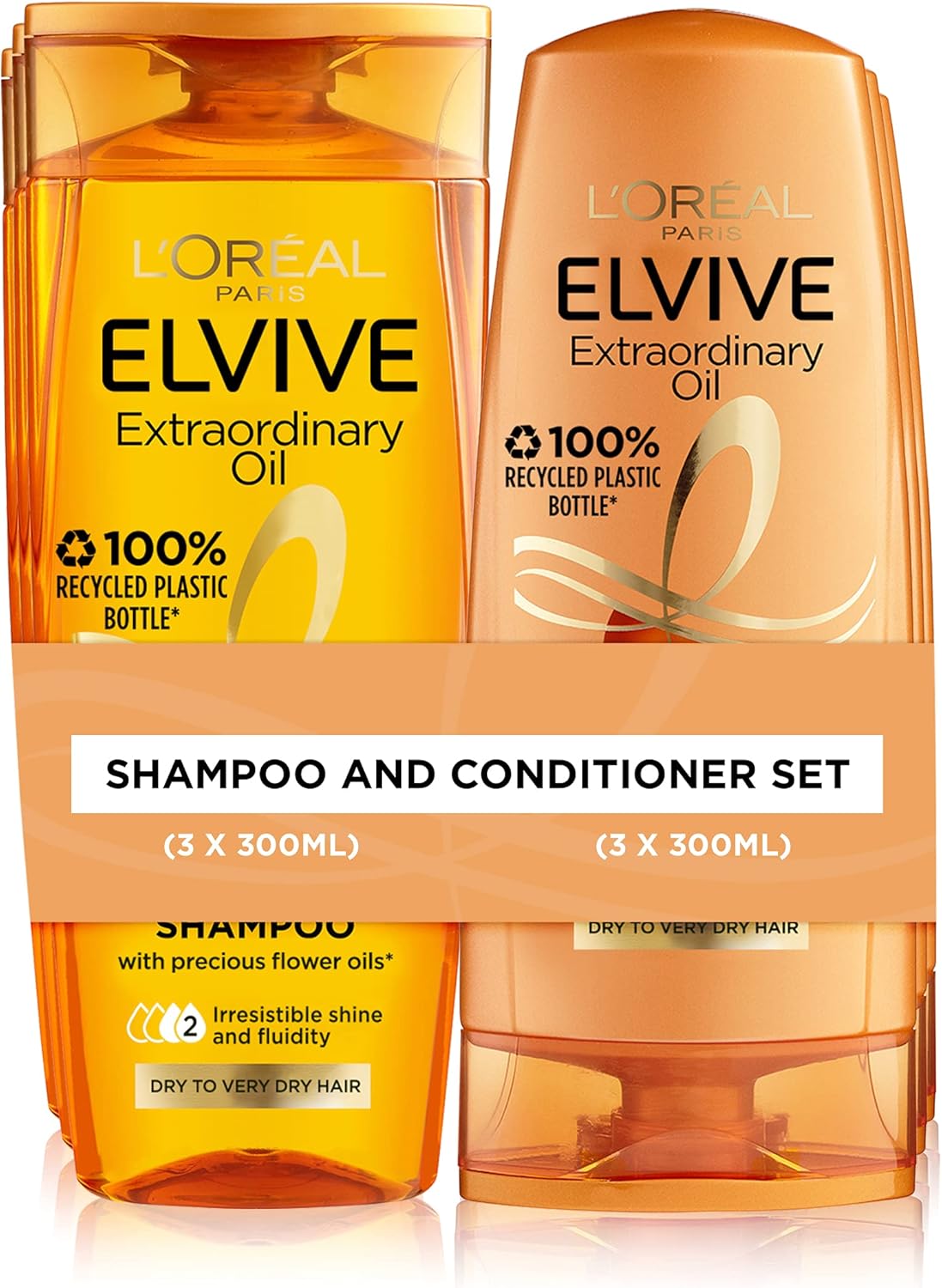 L’Oreal Shampoo and Conditioner Set by Elvive Extraordinary Oil for Dry