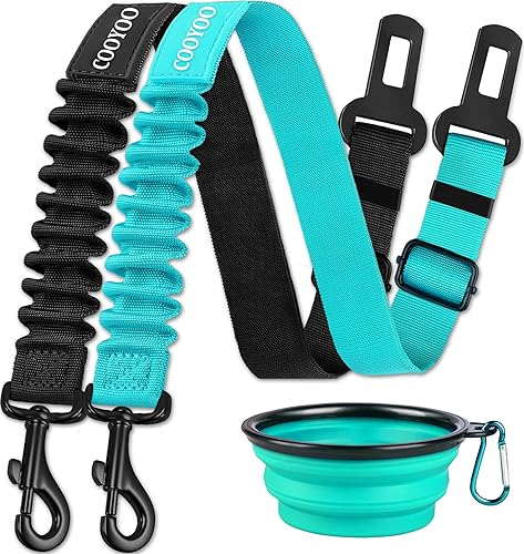 COOYOO cinturón de seguridad retráctil y ajustable para perro, juego de 3piezas, cinturón de nailon para vehículo, para que tu mascota esté segura,