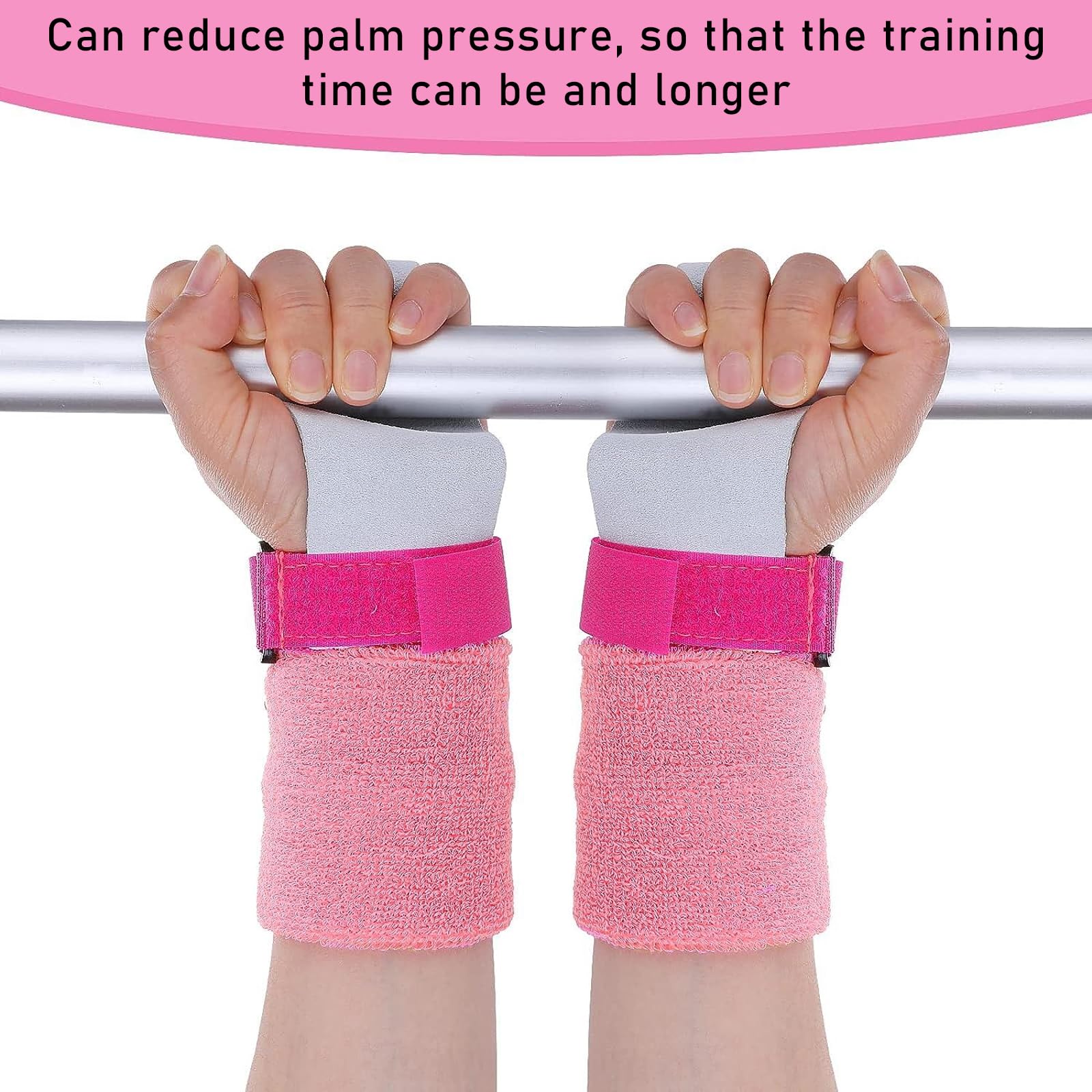 Manopole Paracalli Ginnastica Artistica Bambina con 4 Cinturini Protezione Polso Crossfit Palm Protector Grips