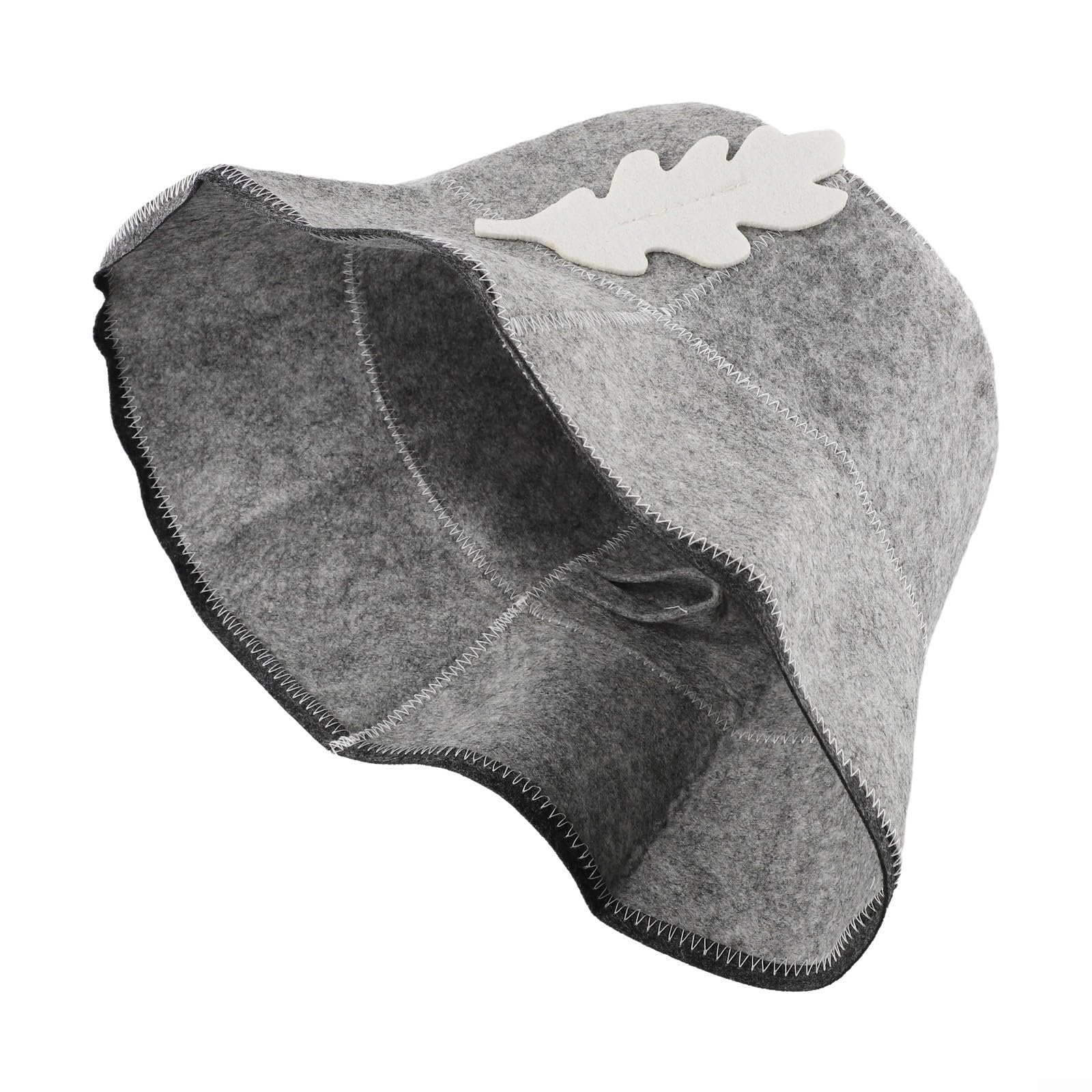 Gorro de sauna unisex de fieltro de pescador con aislamiento y absorción de agua, adecuado para baño, casa y sauna (gris)