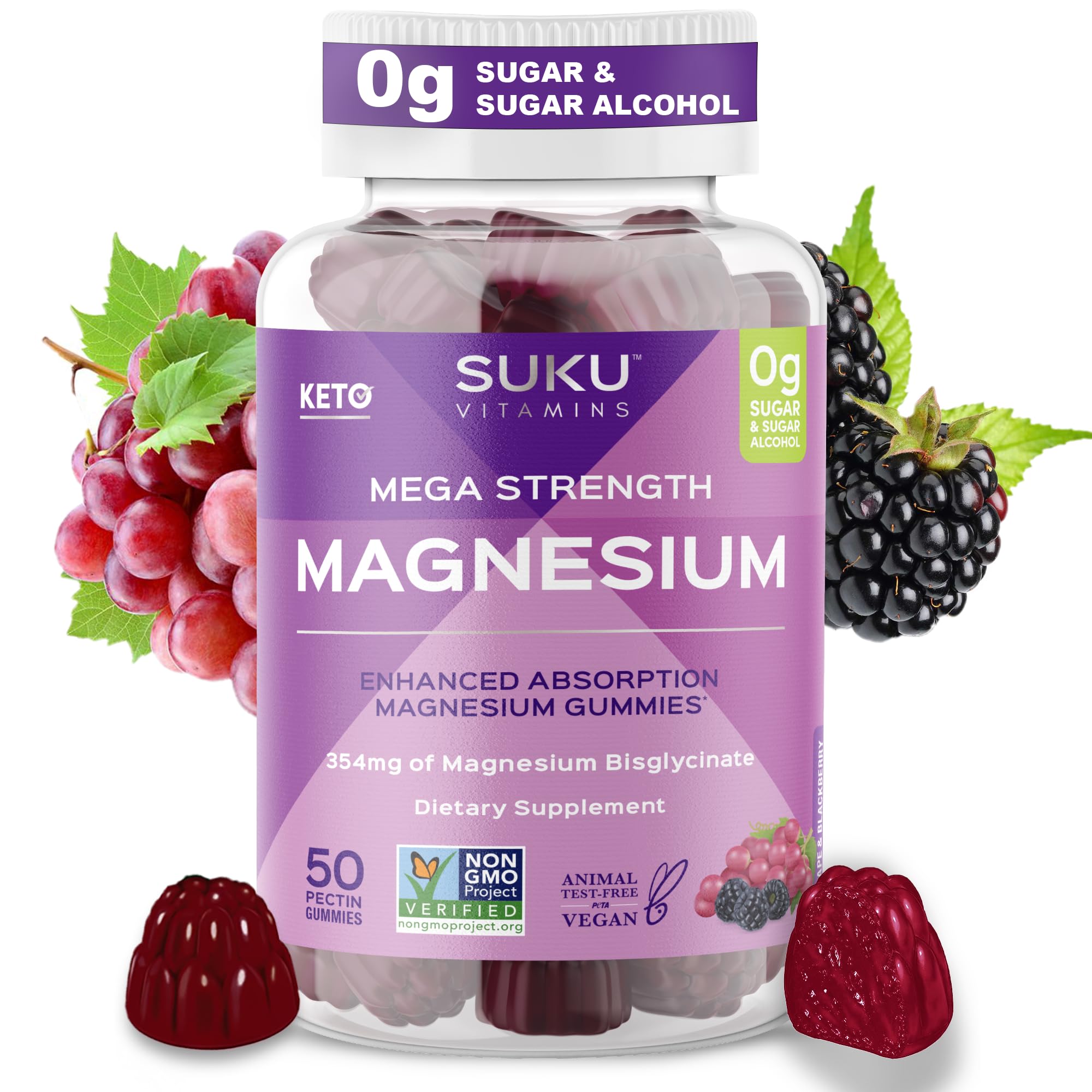 SUKU Magnesium Bisglycinate Gummies 354mg, Muscle, Sleep & Relaxation