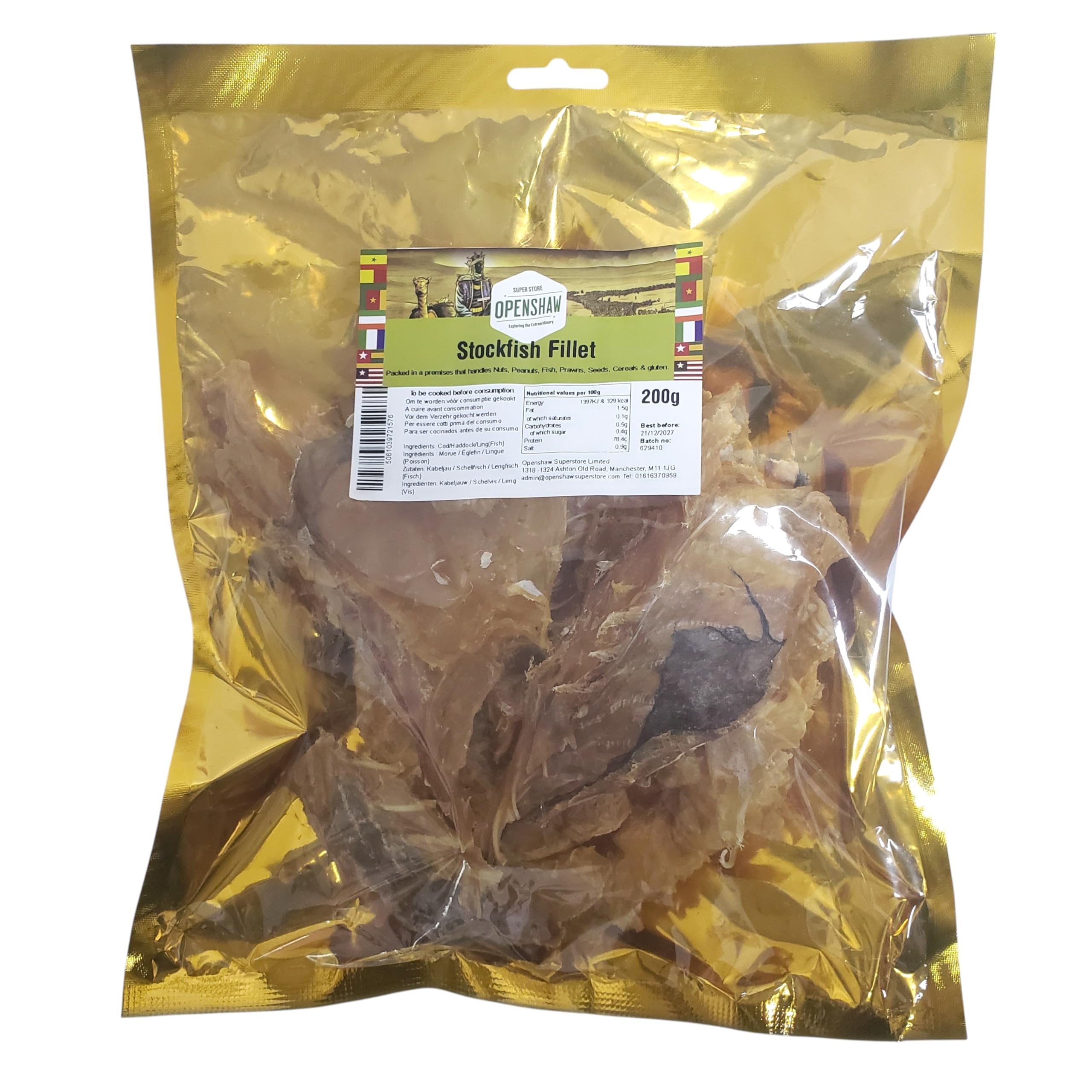 Openshaw Superstore Stockfish Fillet, Dried Fish, 200g