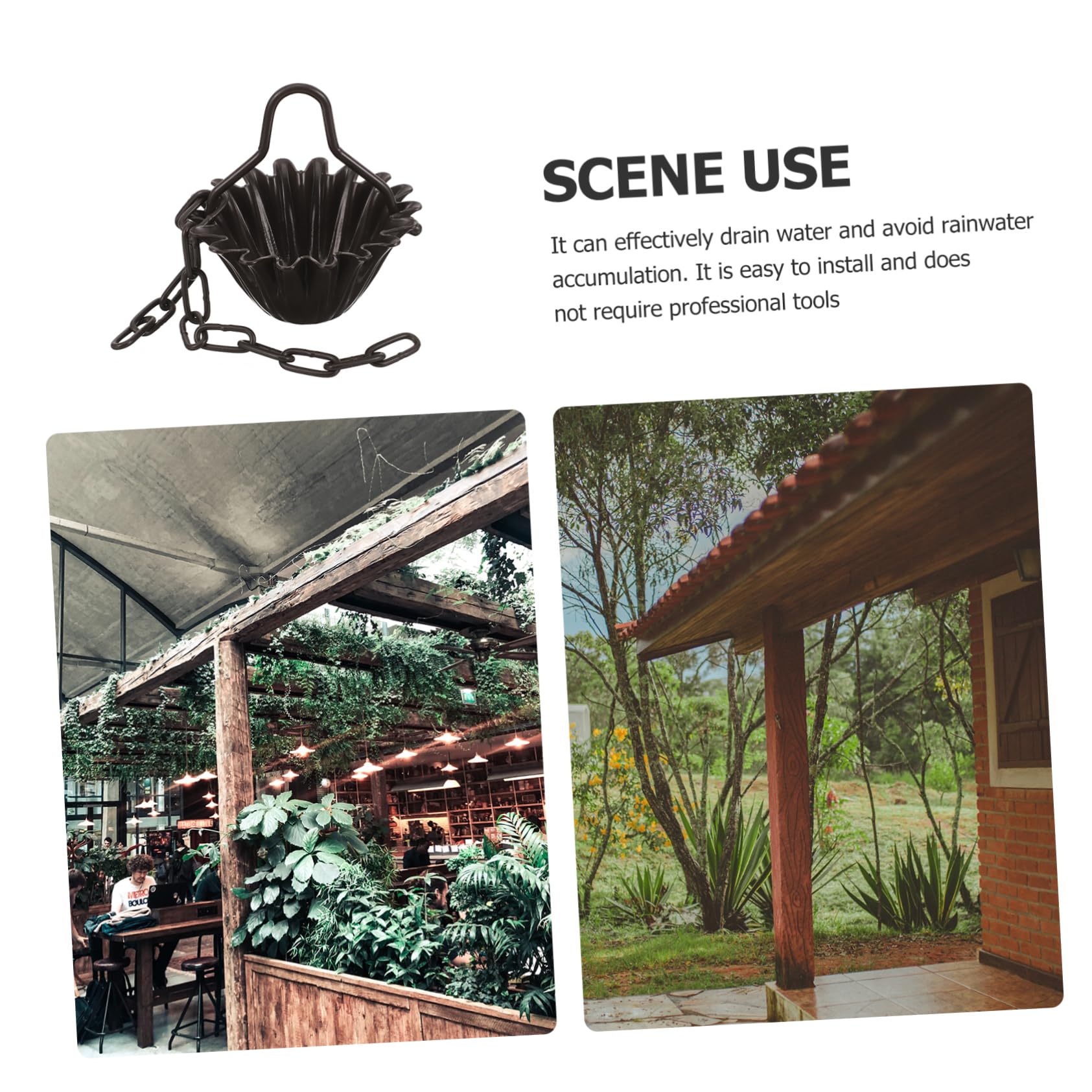 VANZACK Replacement Rain Chains Aluminum Alloy Rain Chain for Gutters Decorative for Gutter Garden Decor