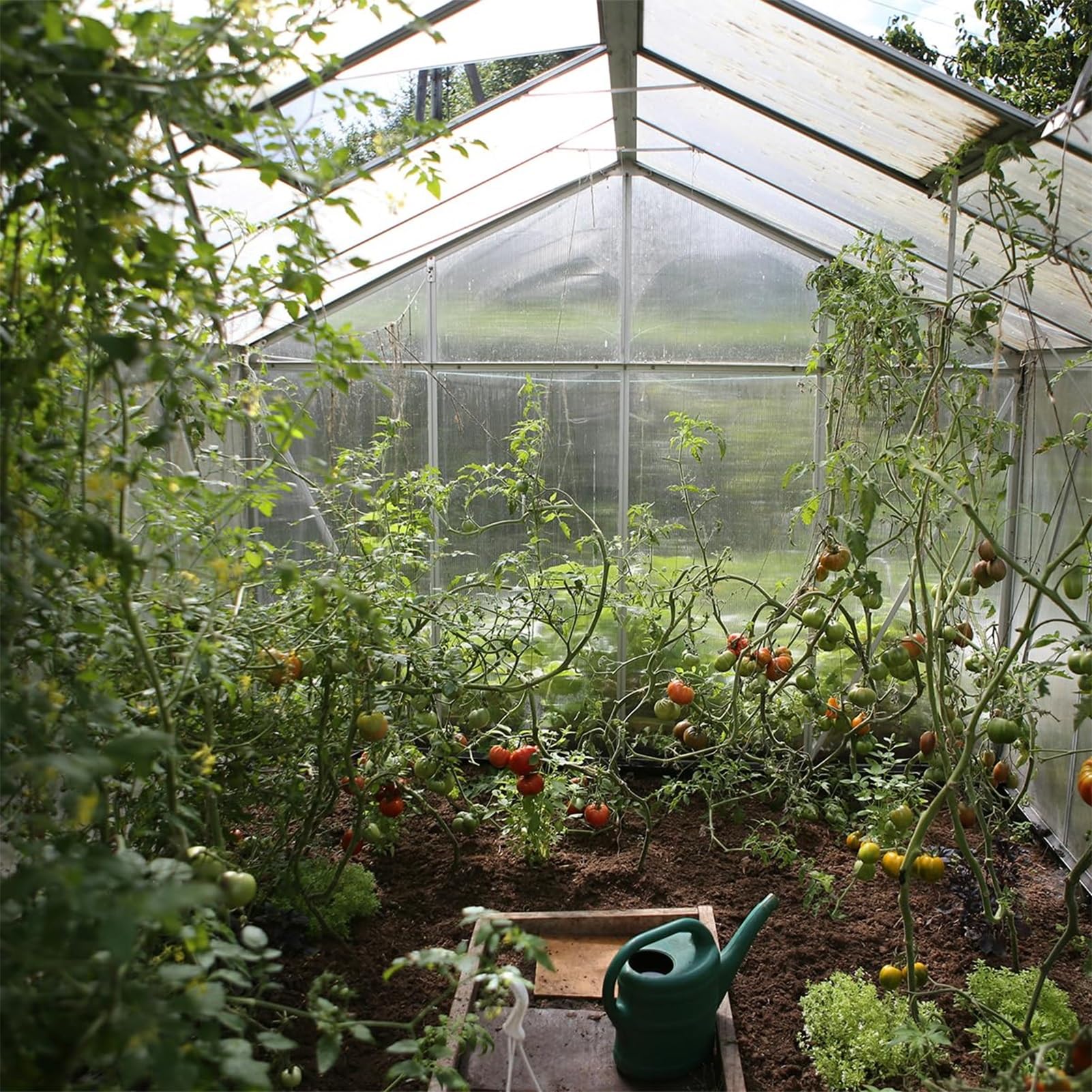 Lámina De Policarbonato Para Techos - Rollo Transparente 1mm Impermeable, Fácil De Cortar E Instalar Para Invernadero Marquesina Cochera Jardín (1mx1m/3.3x3.3ft)