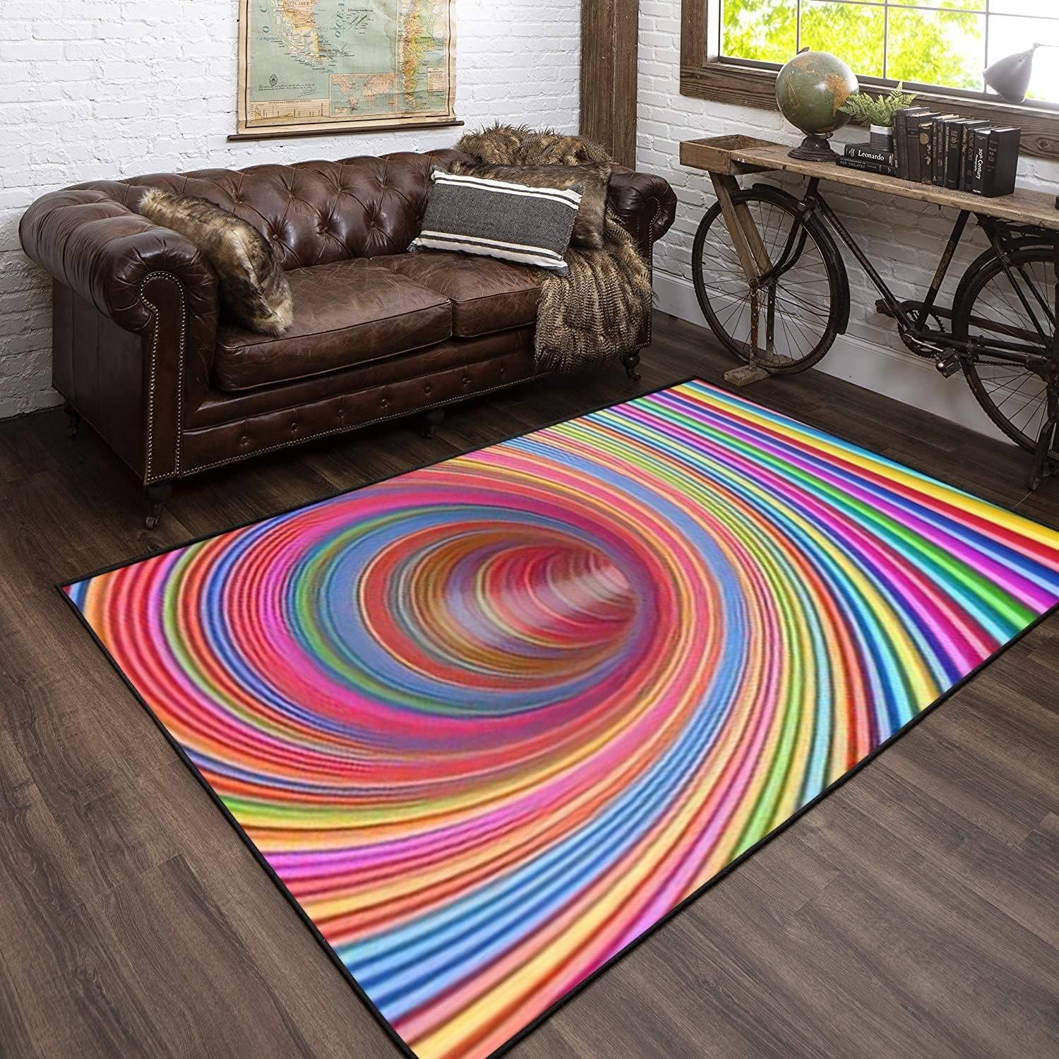 Tapis flanelle douce facile à nettoyer avec texture géométrique 3D