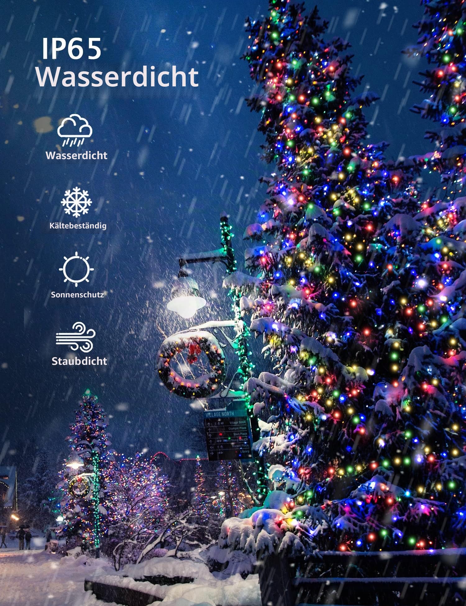 GYLEFY 100M Lichterkette Außen für Weihnachtsdeko, Bunt | Weihnachtslichterkette mit Fernbedienung, IP65 Wasserdicht, 8 Modi mit Timer, Dekoration für Partys, Innen & Außen