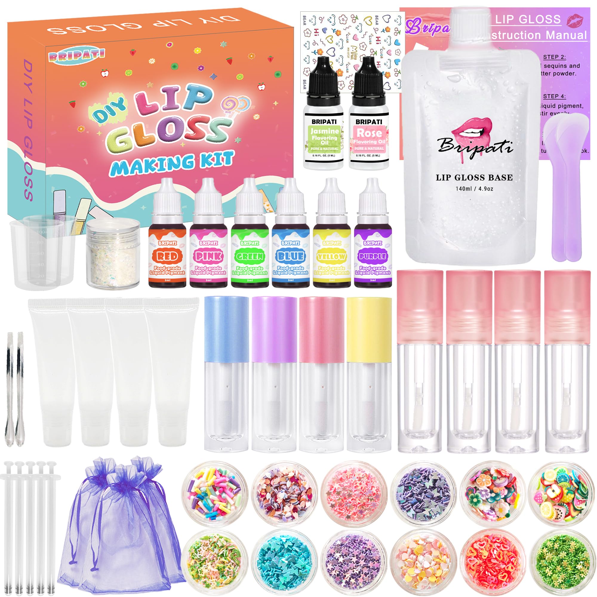 DIY Lip Gloss Making Kit - Lip Gloss Supplies to Make Your Own Lip Gloss, Lip Gloss Making Supplies Set DIY Lip Gloss Kit for Girls, Beginner Lip Gloss Kit DIY Making Lip Gloss