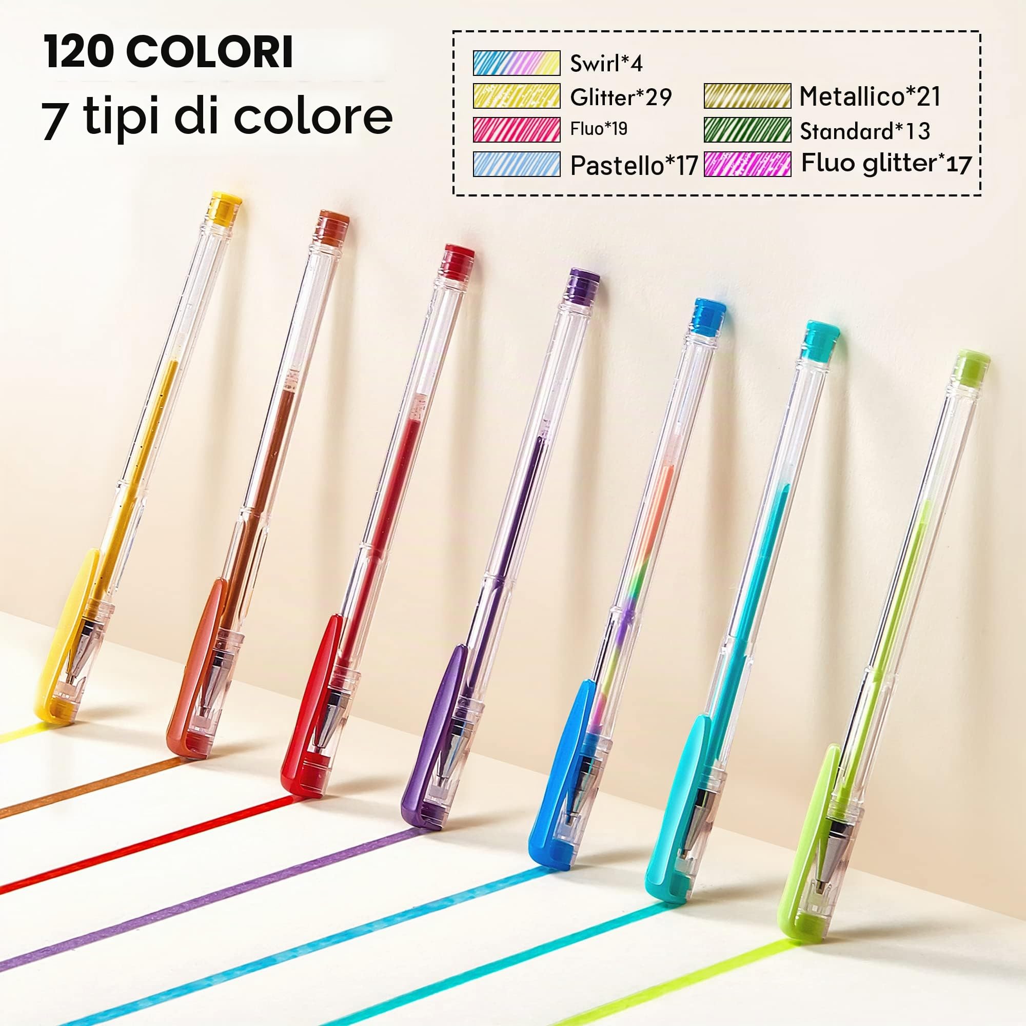 Shuttle Art - Set di penne gel per adulti in 120 colori unici, tutti diversi tra loro
