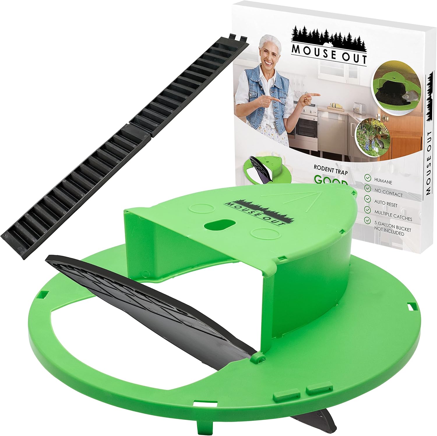 Bucket Lid Mouse Trap Flip and Slide Humane Mouse Trap with Auto